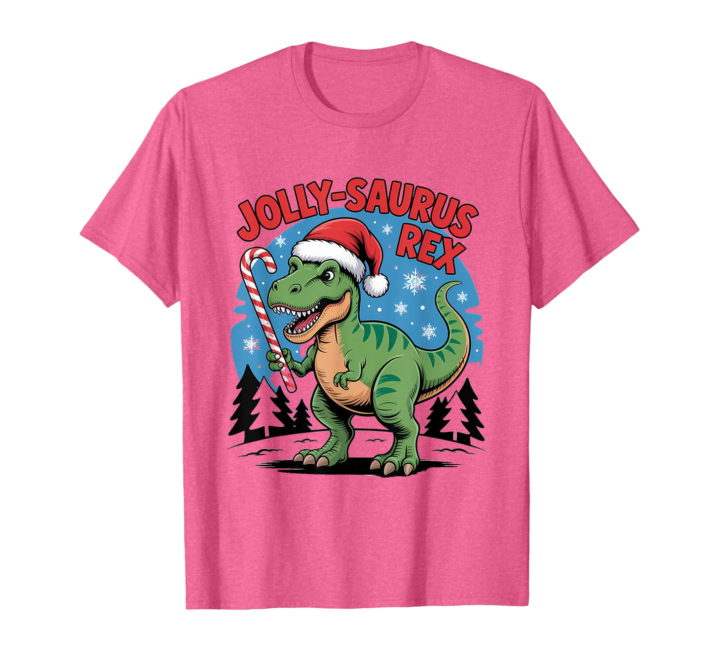 Jolly Saurus Rex Funny Christmas Dinosaur T-Shirt