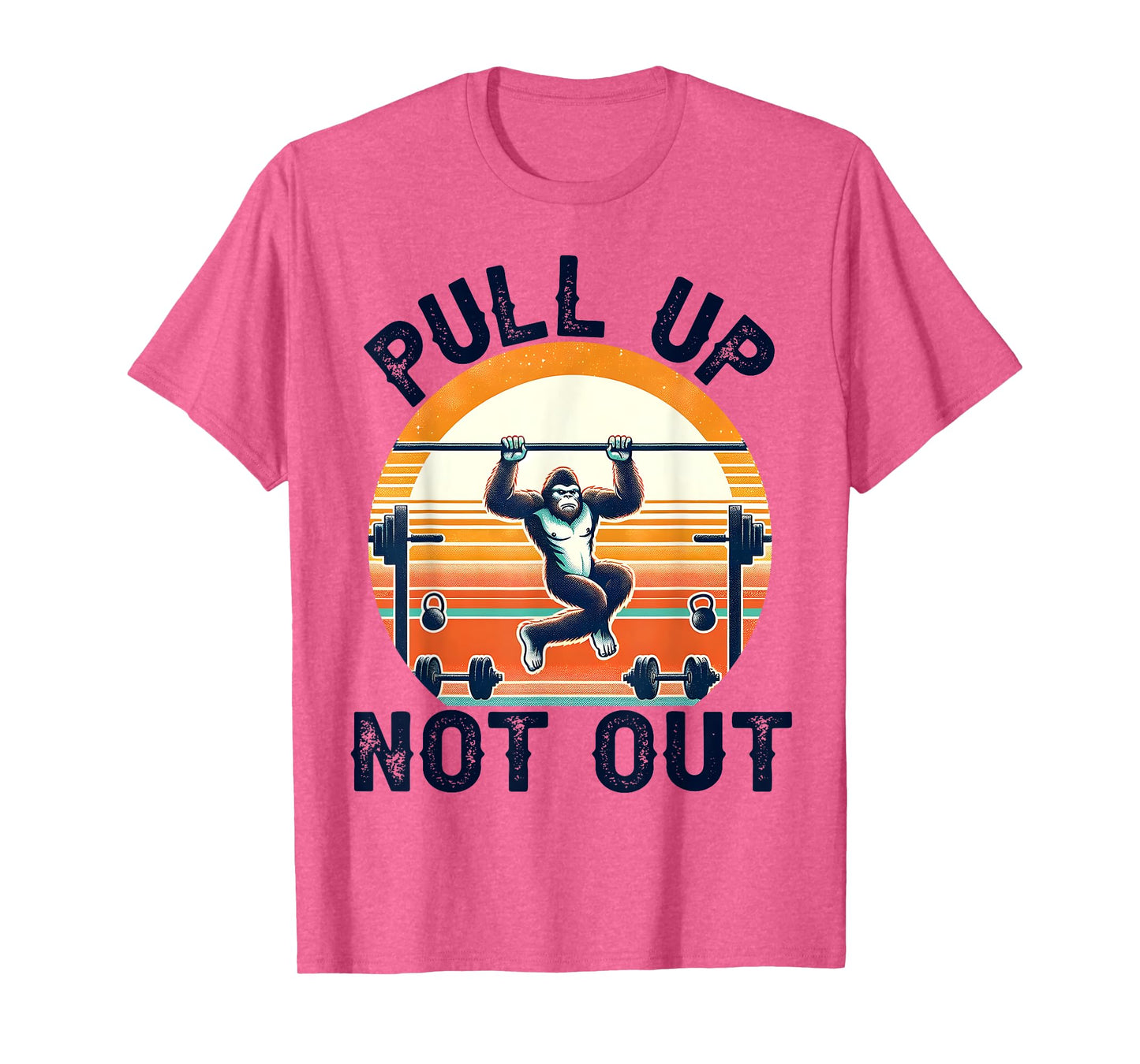 Funny Bigfoot Pull Up Not Out Vintage Retro Fitness Men Gym T-Shirt