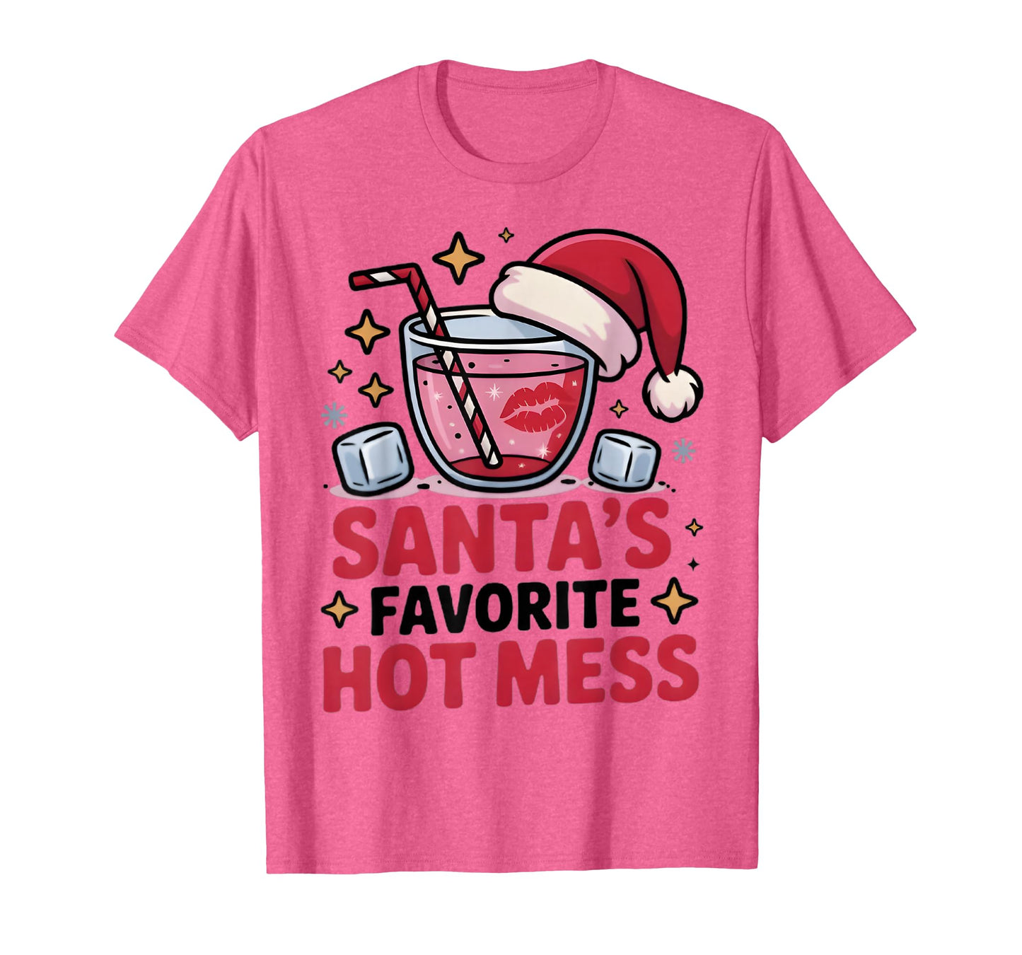 Santa's Favorite Hot Mess Christmas Funny Margarita T-Shirt