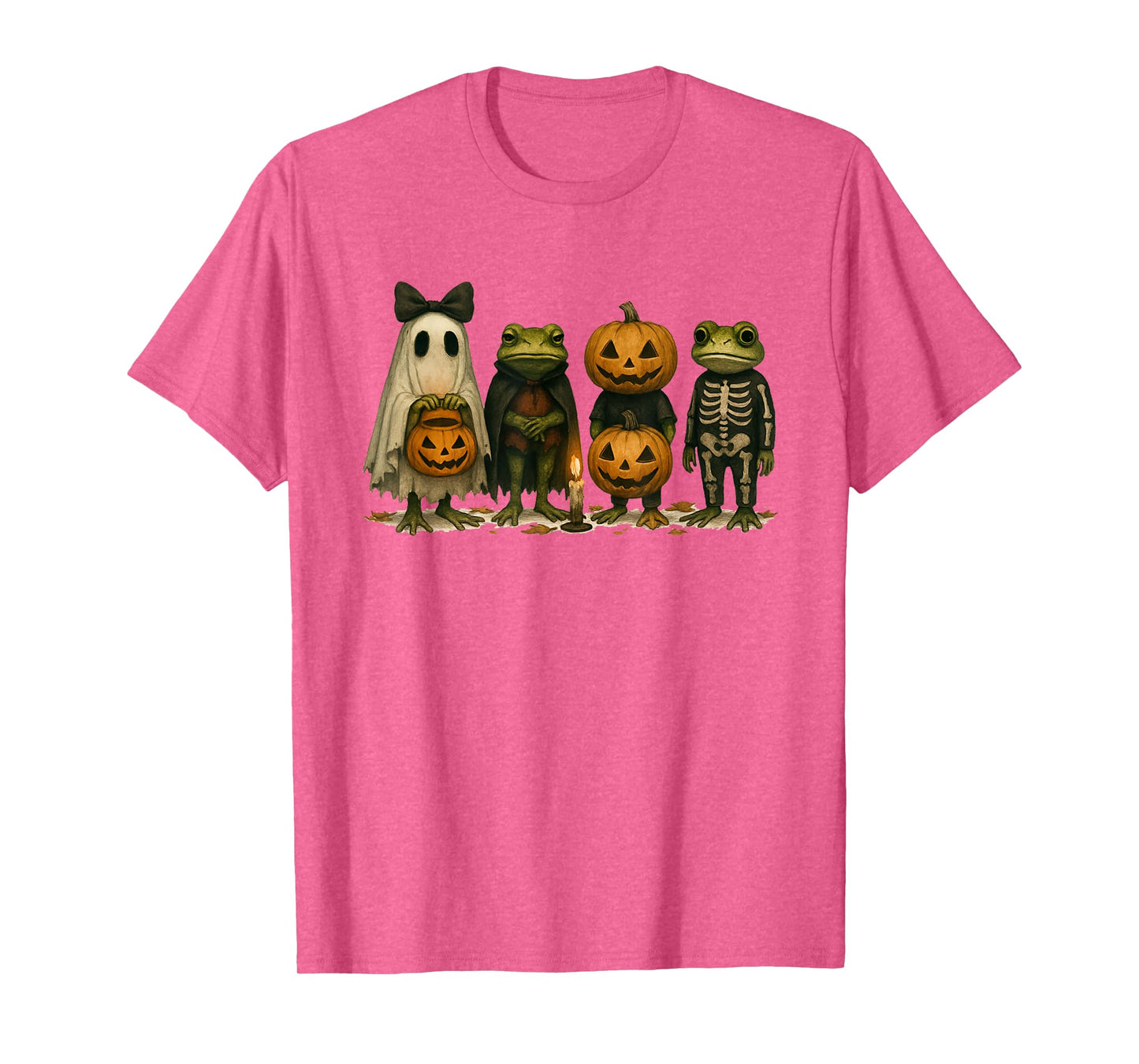 Spooky Skeleton Frog Cute with Pumpkin and Creepy Vibes T-Shirt