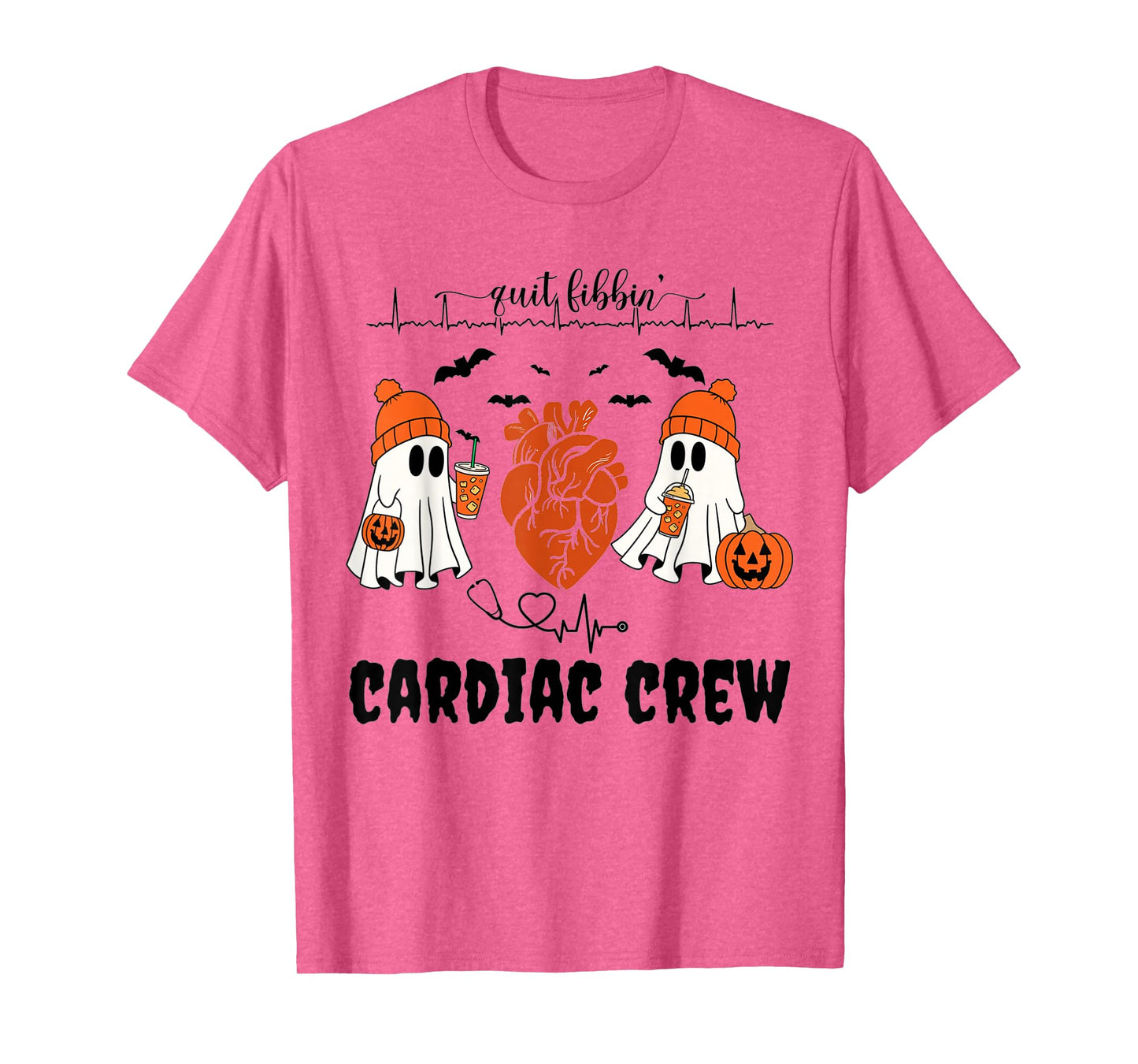Heart Anatomy Ghosts Halloween Cardiology Heart Warrior T-Shirt