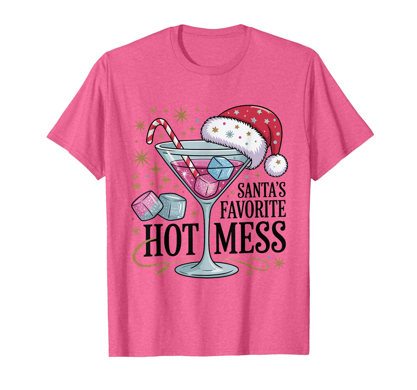 Santa's Favorite Hot Mess Funny Christmas T-Shirt
