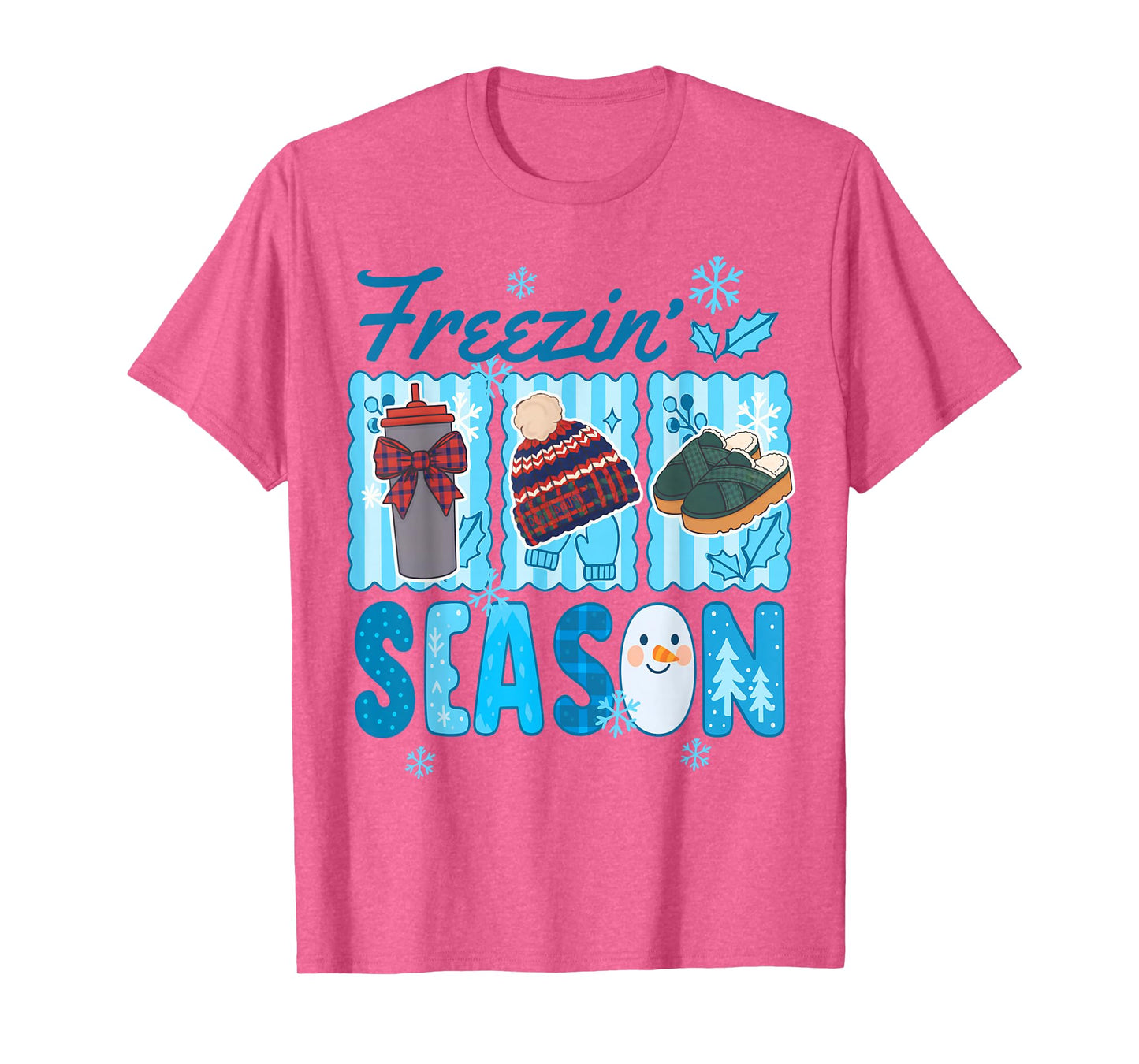 Winter Girl Winter Christmas Coquette Bow Freezin' Season T-Shirt