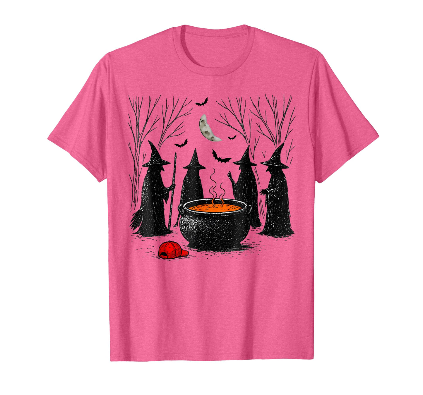 Halloween Witches Red Hat Cauldron, Human Rights, Feminist T-Shirt