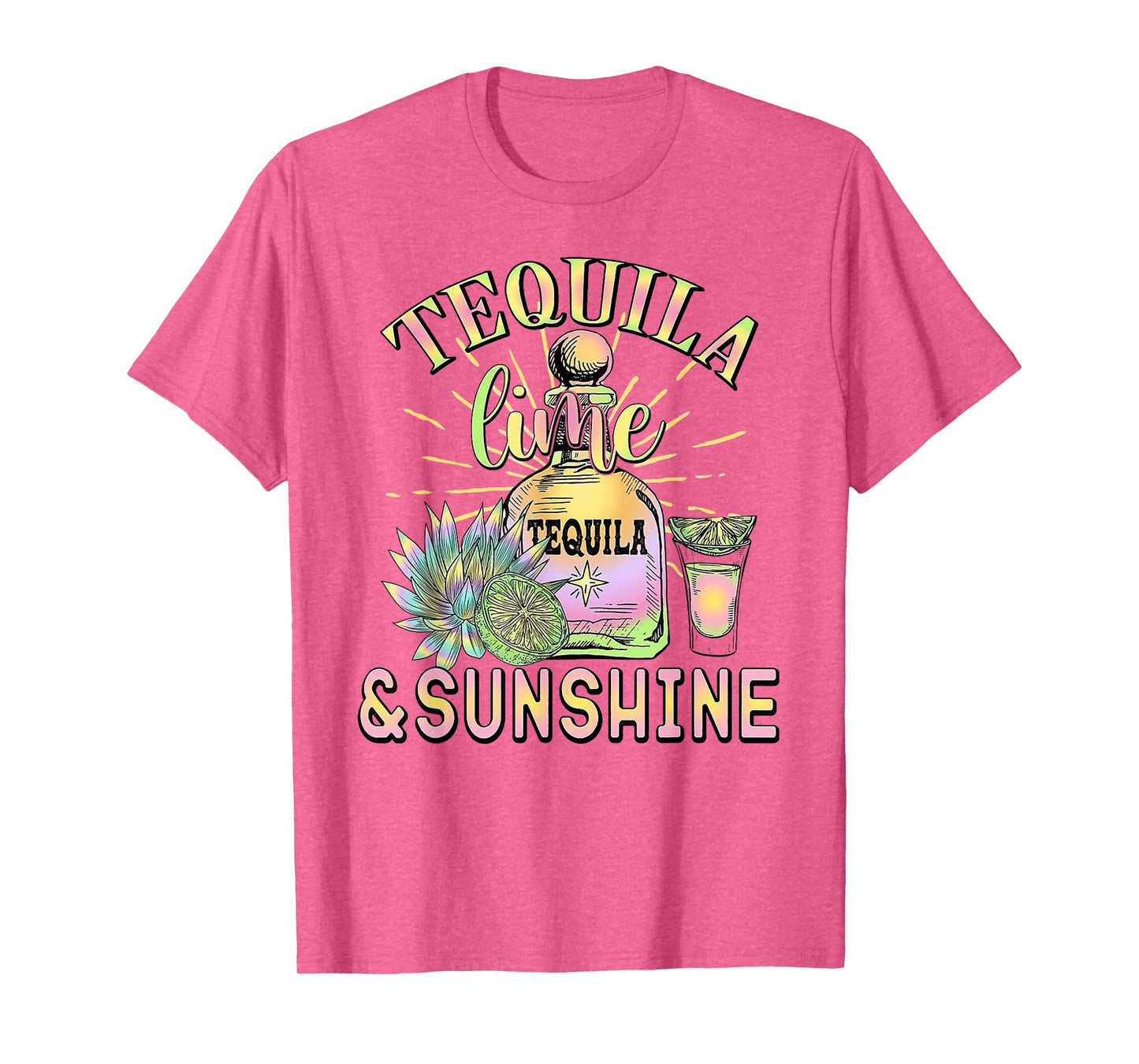 Tequila Lime And Sunshine Funny Beach Summer Vacation Travel T-Shirt for Men Women