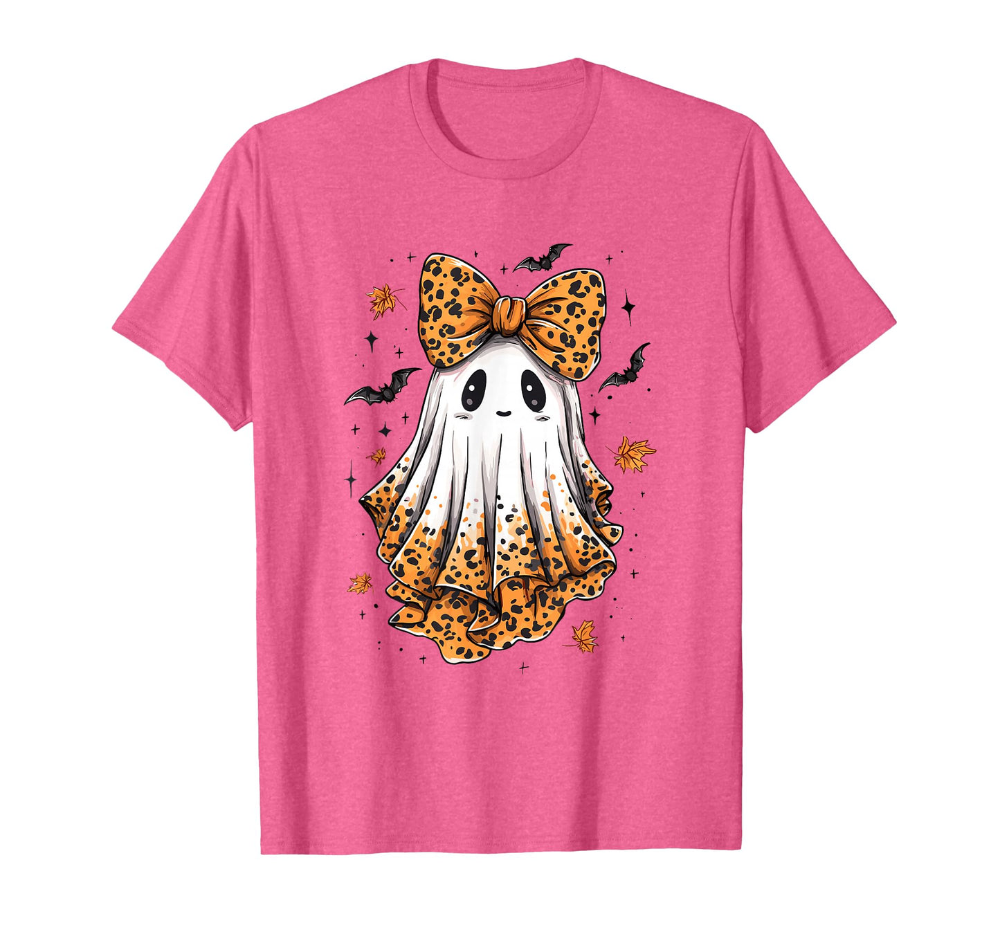 Coquette Leopard Ghost Halloween Boujee Ghost Autumn Fall T-Shirt