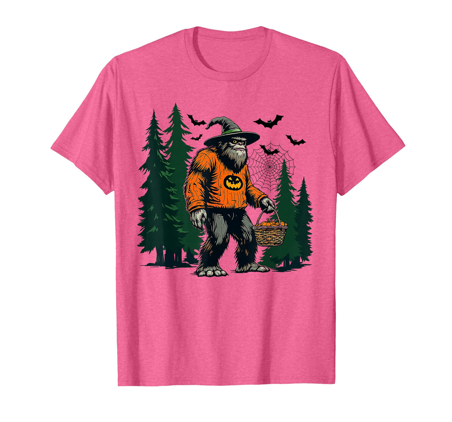 Spooky Bigfoot Sasquatch Witch Hat Halloween Men Women Kids T-Shirt