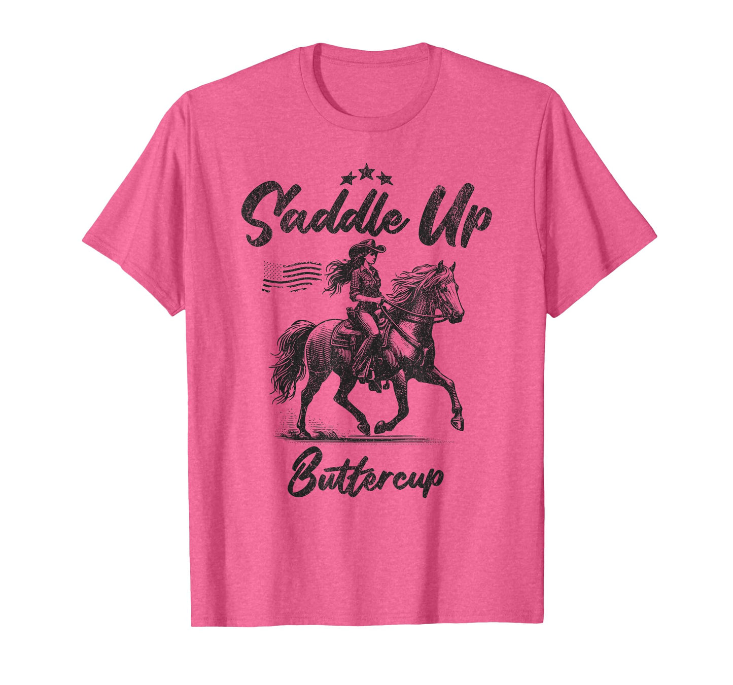 Saddle Up Buttercup Cowgirl Western Horse Riding T-Shirt