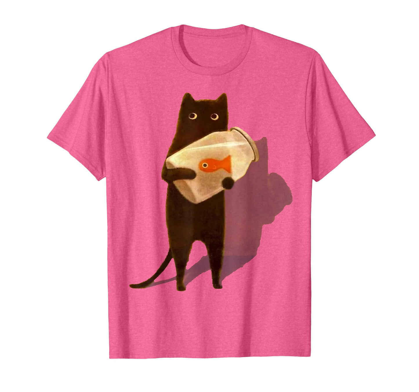 Eagerlys Cat Holding Goldfish Bowl Art Vintage T-Shirt for Men Women