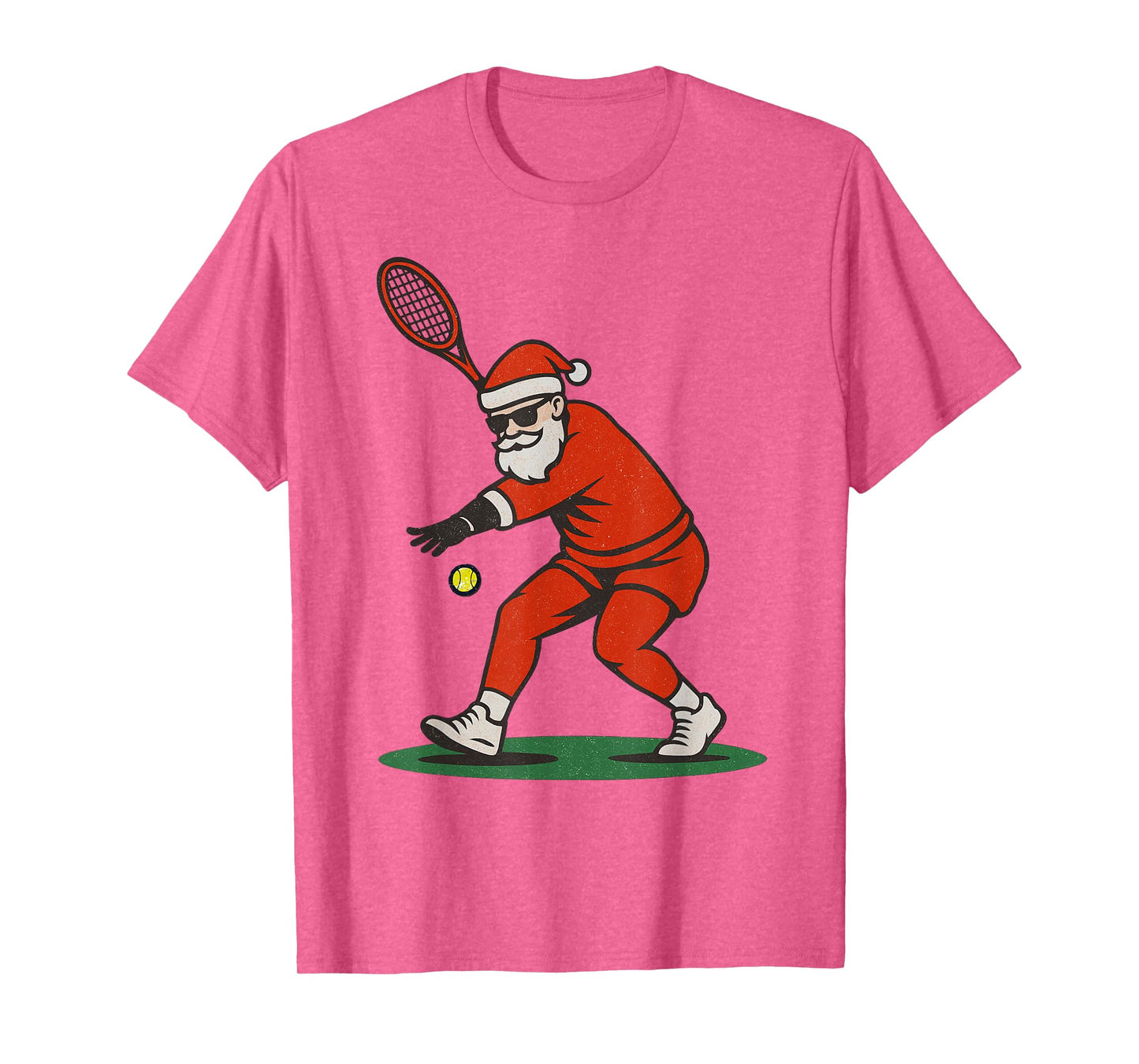Santa Playing Tennis Christmas Vintage Funny Xmas T-Shirt