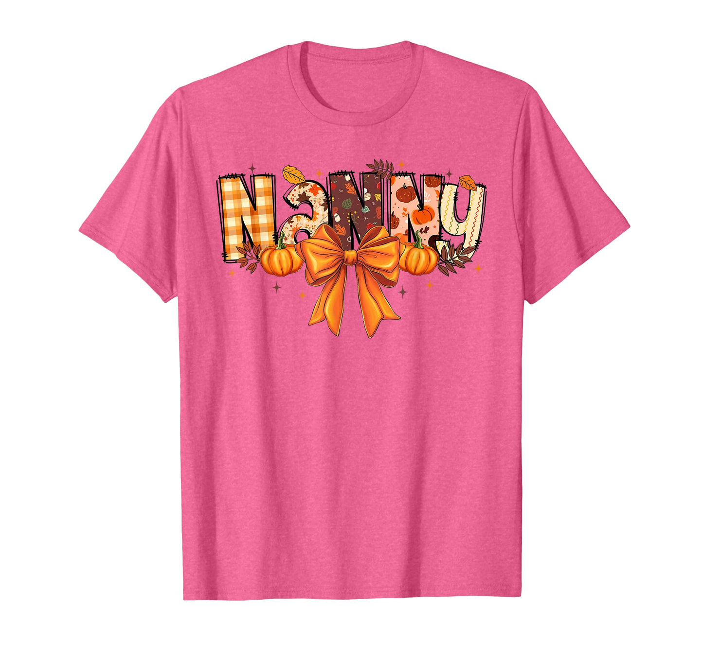 Retro Nanny Coquette Bows Grandma Fall Thanksgiving Women T-Shirt