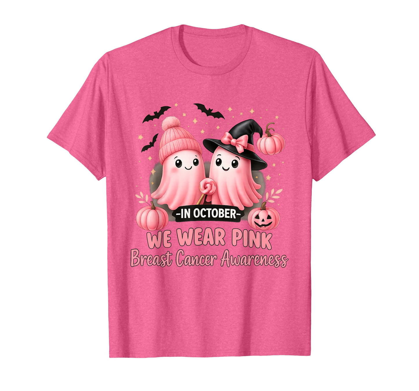Breast Cancer Women Halloween Girls in October We Wear Pink T-Shirt