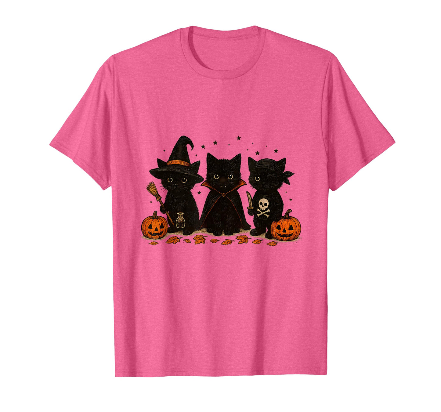 Cute Black Cats in Halloween Costumes | Witch,Vampire &Pirat T-Shirt
