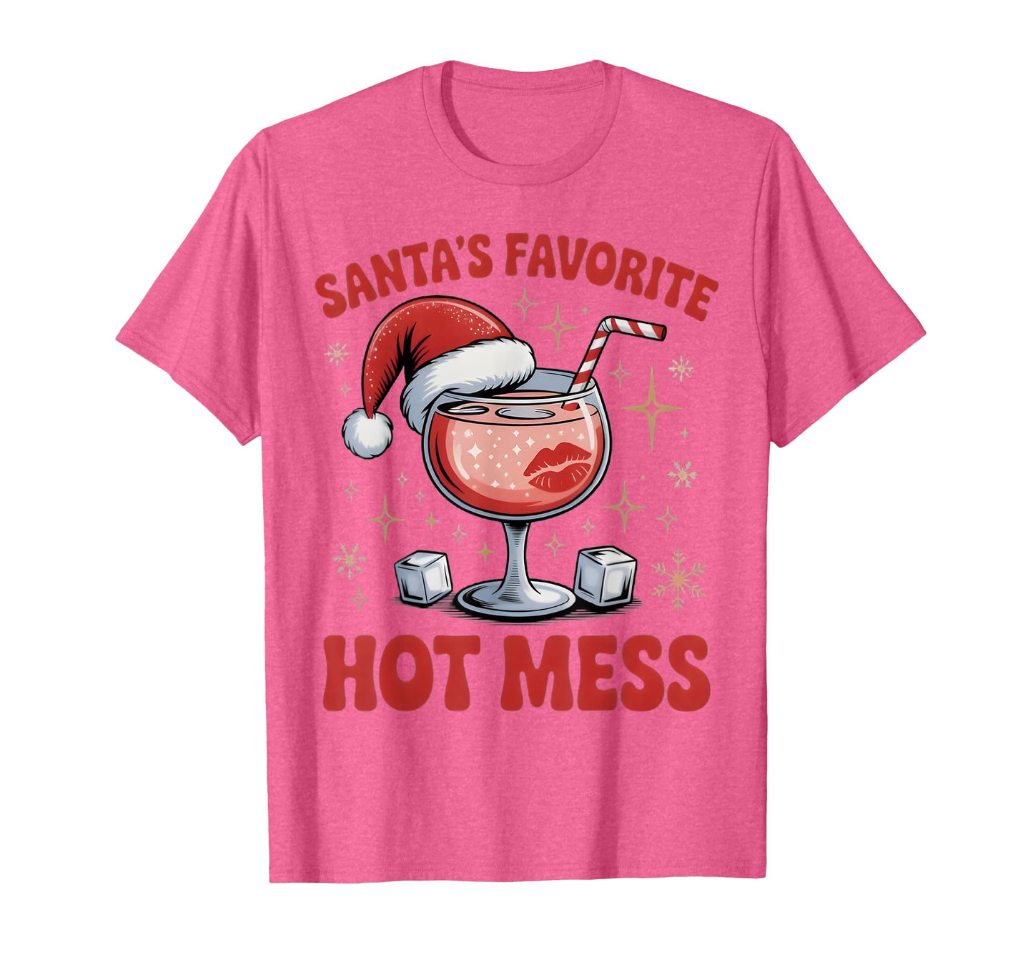Santa's Favorite Hot Mess Christmas Funny Margarita T-Shirt