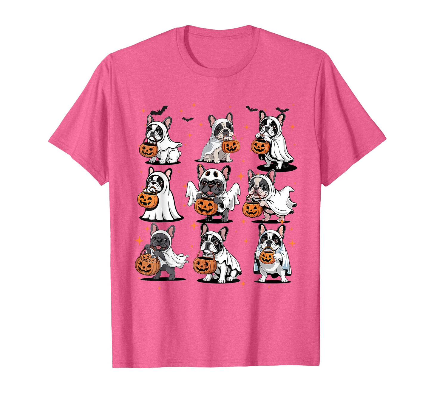 French Bulldog Ghost Witch Pumpkins Halloween Dog Costume T-Shirt