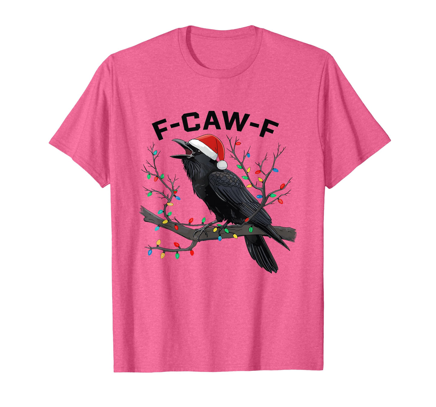 F-CAW-F Crow Raven Christmas Lights Dark Bird Crow Xmas T-Shirt