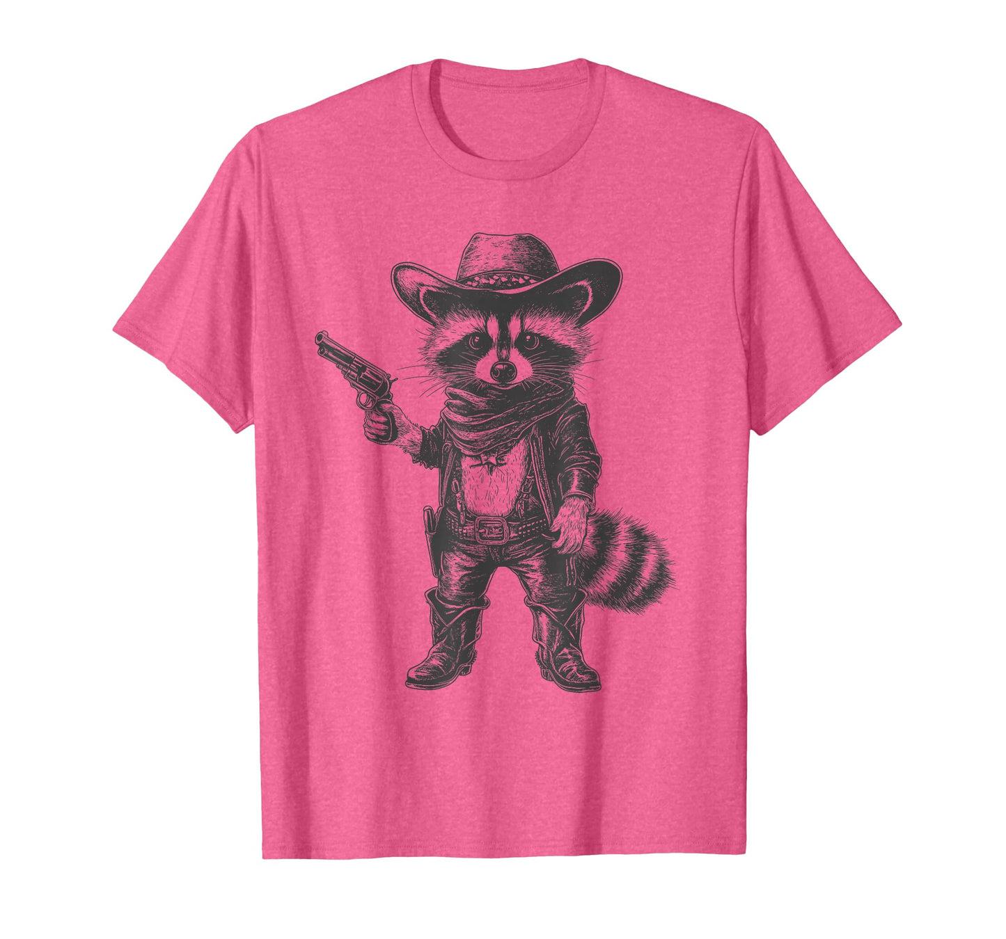 Raccoon Cowboy Hat Funny Western Cute Raccoon Lover Vintage T-Shirt