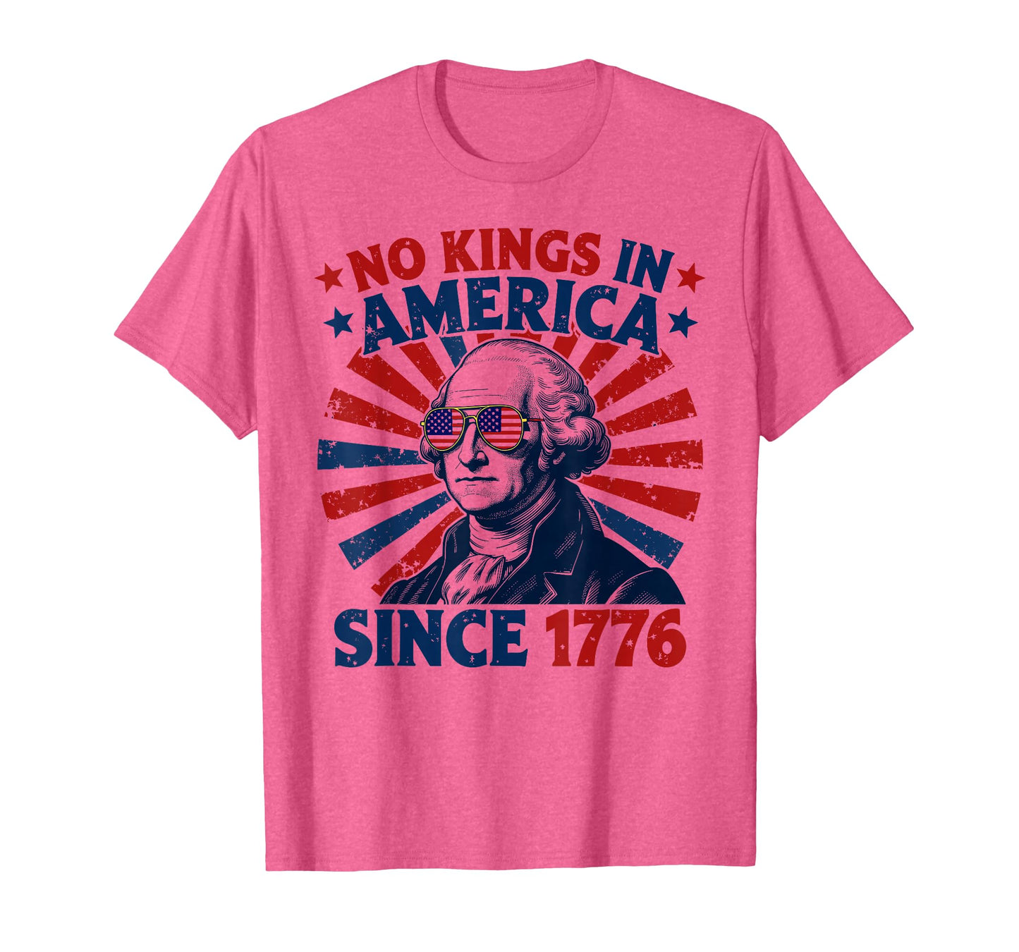 No Kings in America Since 1776 Distressed Flag USA Vintage T-Shirt