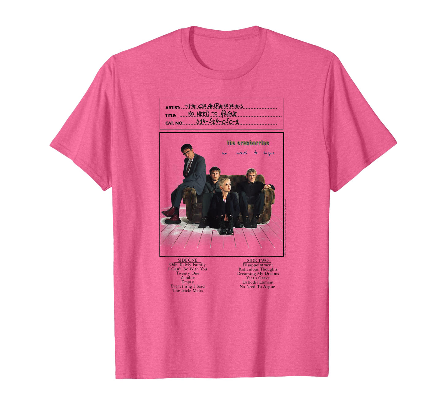 The Cranberries No Need to Argue Vinyl Handwritten Band T-Shirt