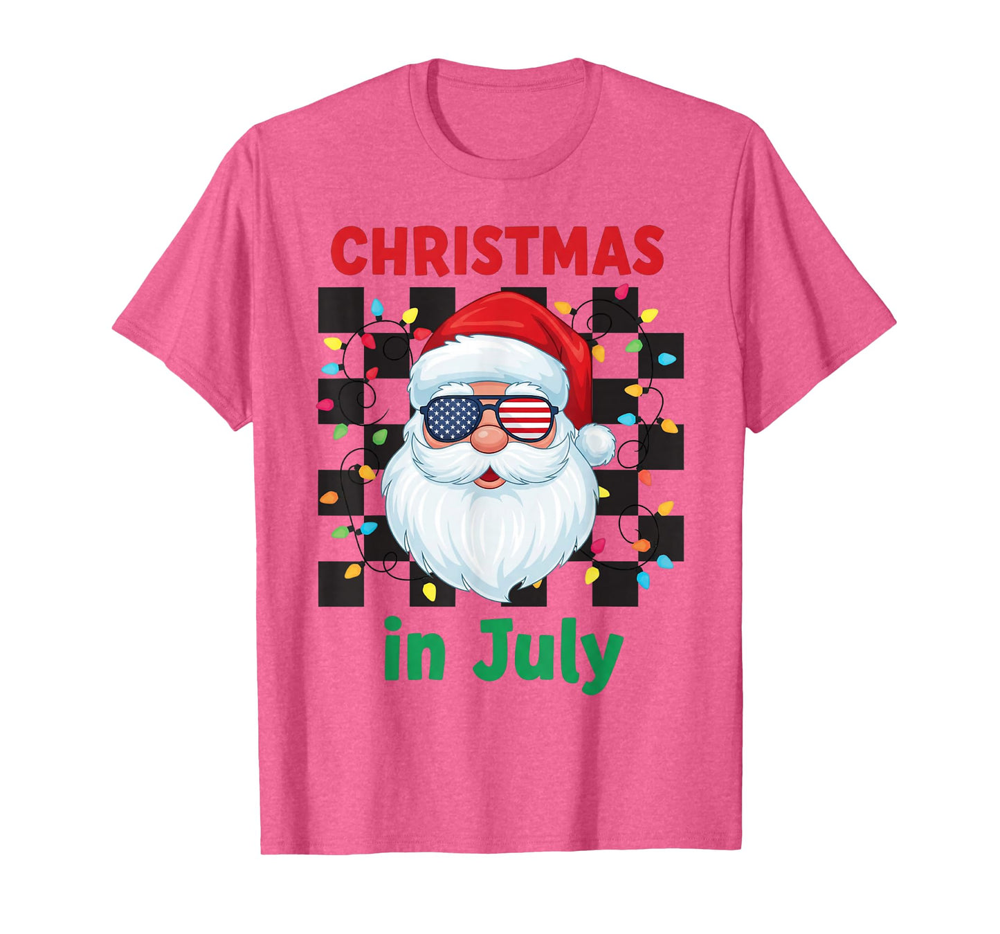 Christmas in July Santa Hat Light Hawaiian Tropical Xmas T-Shirt