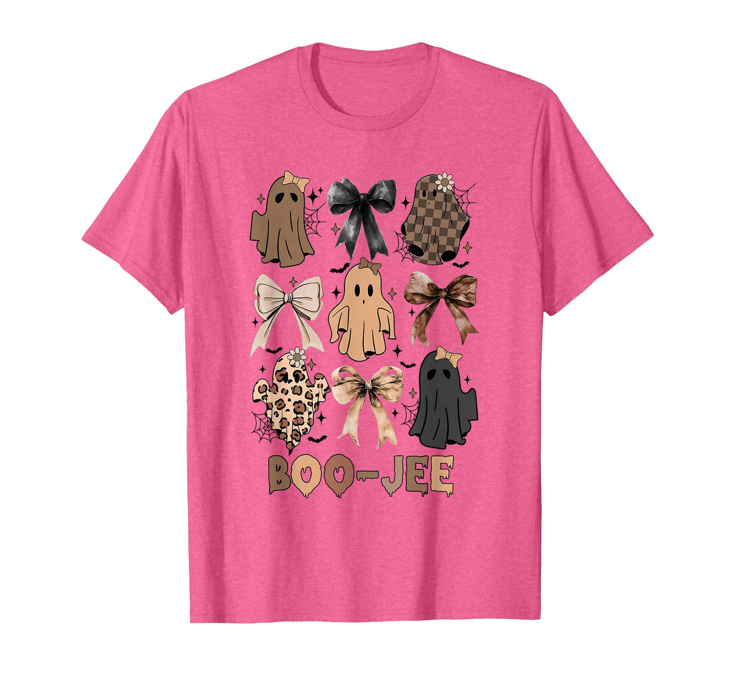 Coquette Boo JEE Ghost Halloween Lace Ghost Leopard Bougie T-Shirt