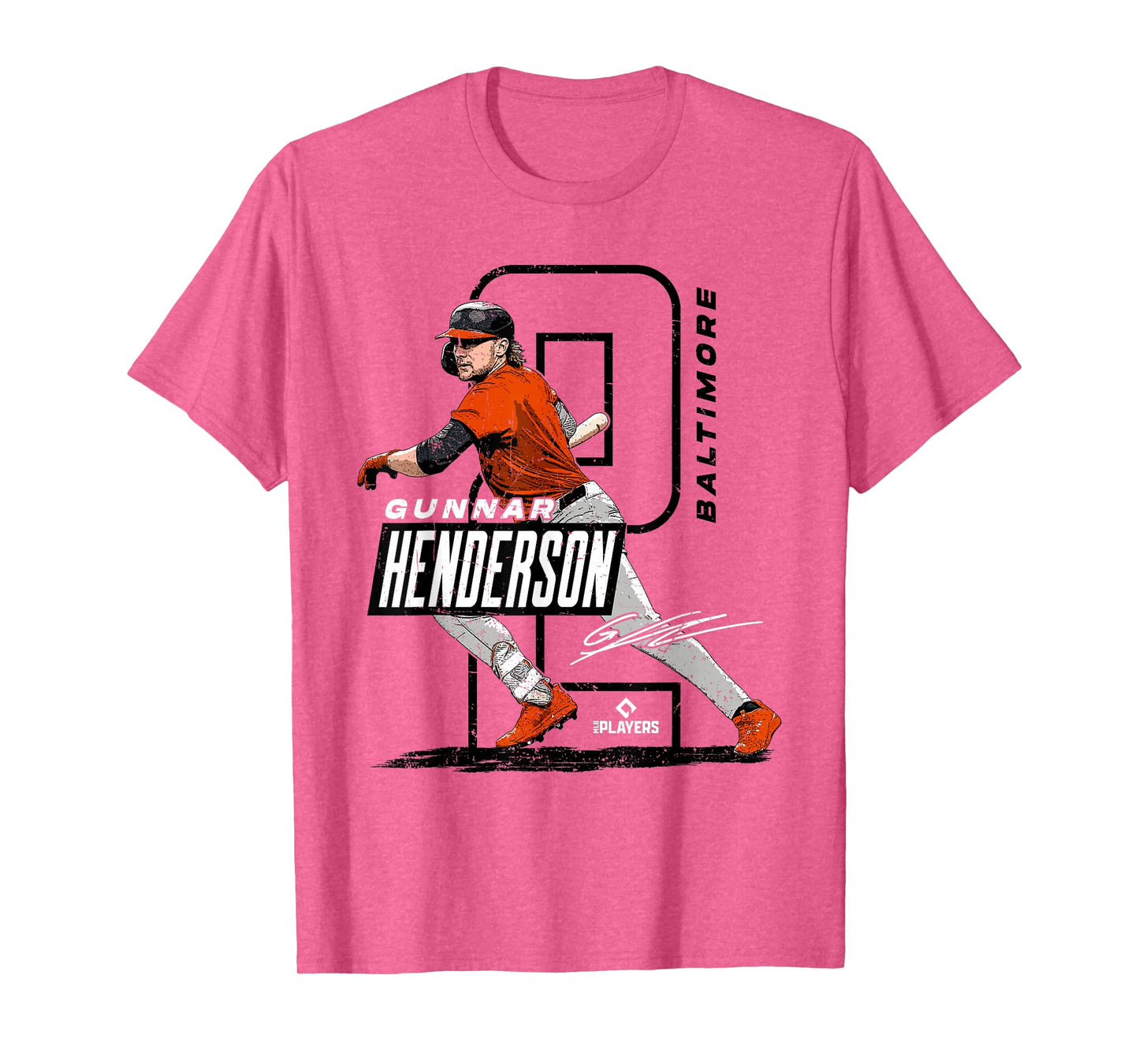 License Champs | Gunnar Henderson Baltimore MLBPA T-Shirt - Orange, Small
