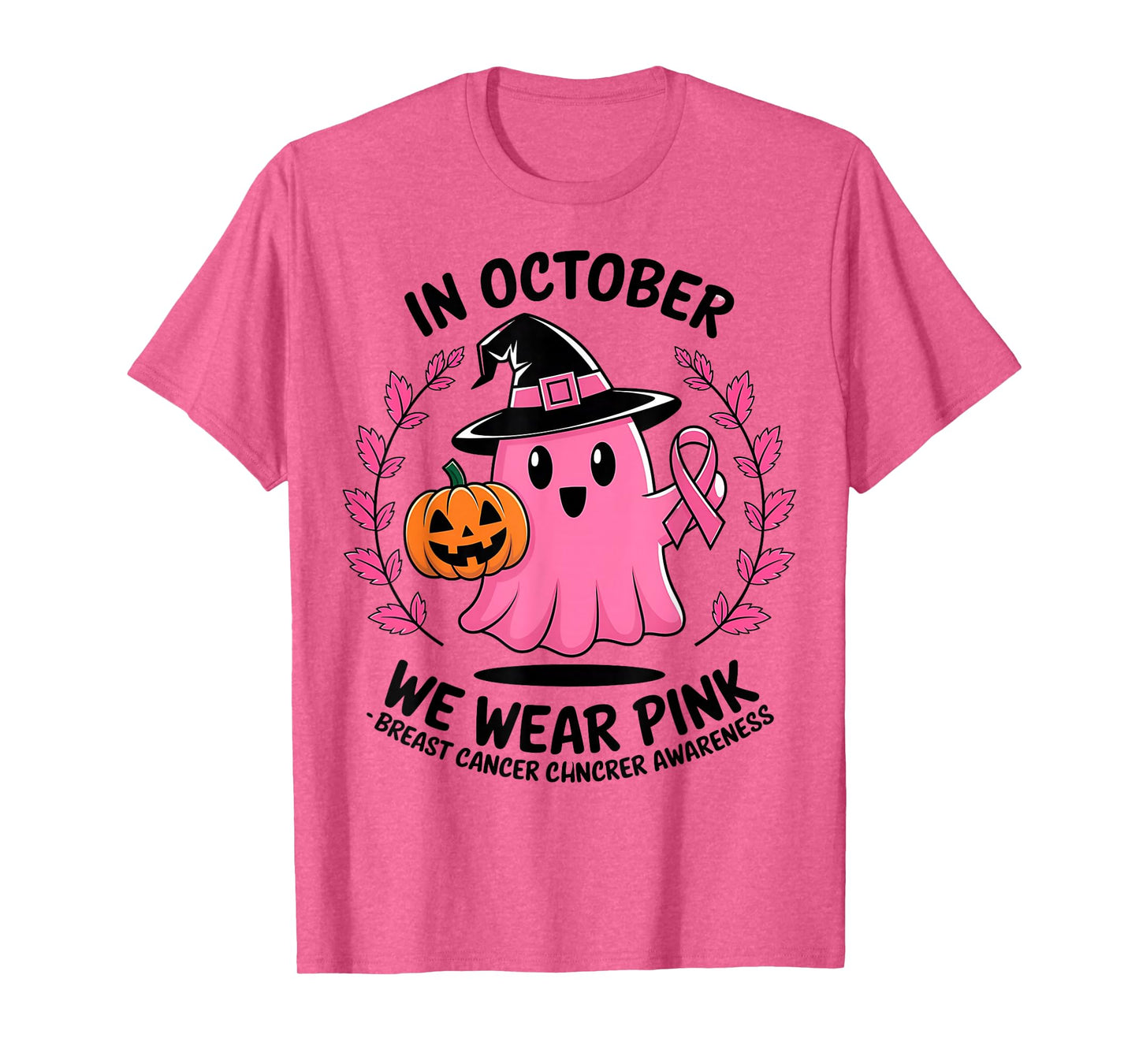 Breast Cancer Awareness Halloween Wear Pink Print Kids Men T-Shirt