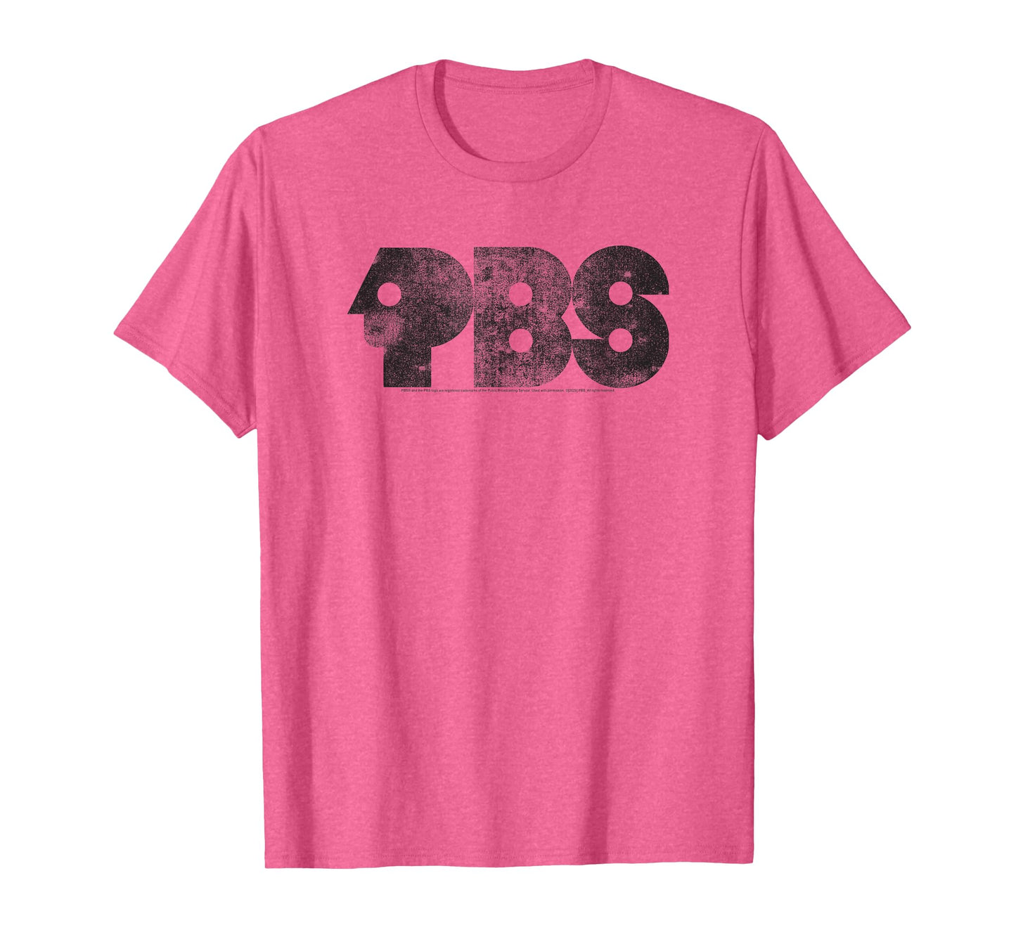 PBS Black Distressed Retro Logo Public Broadcasting Service T-Shirt