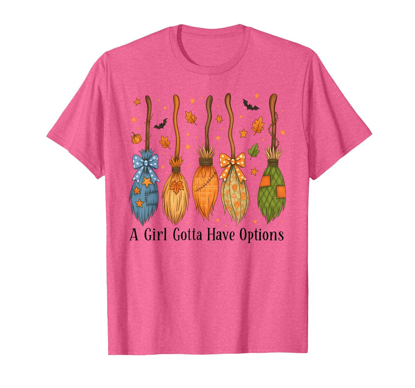 Coquette A Girl Gotta Have Options Patchwork Witch Brooms T-Shirt