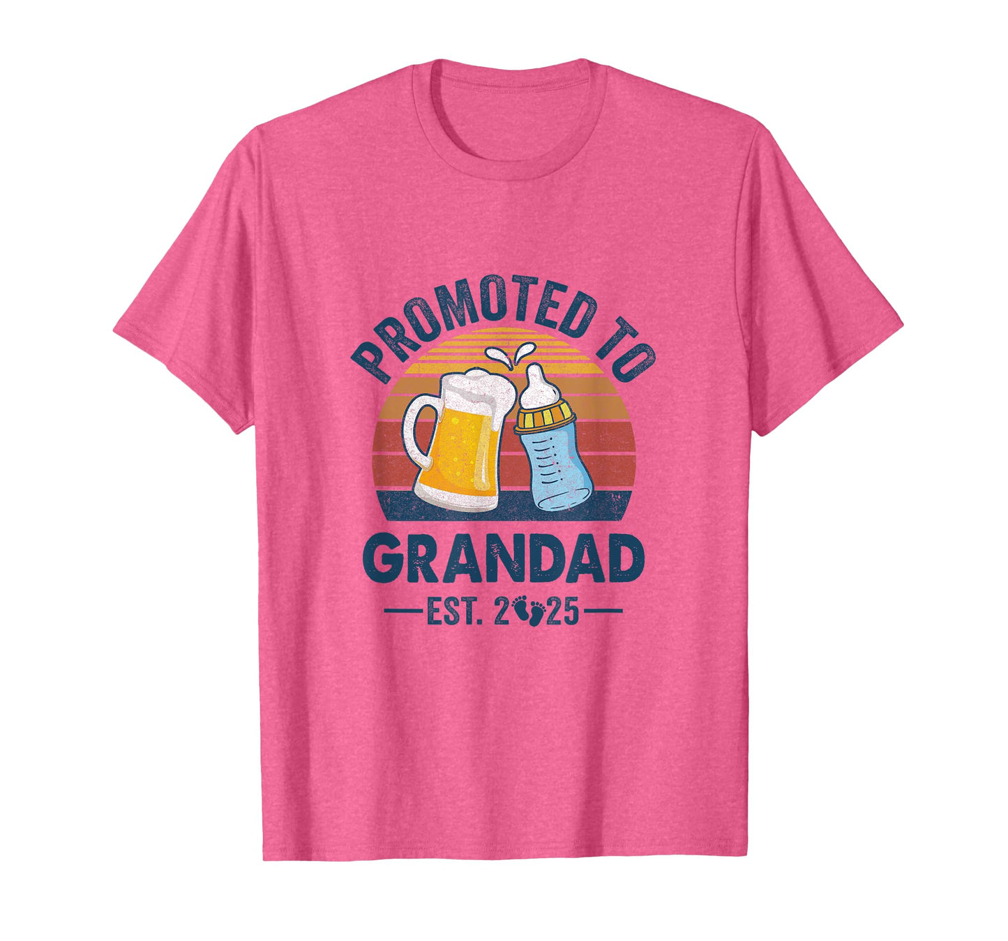 Promoted To Grandad Est 2025 First Time Fathers Day Vintage T-Shirt