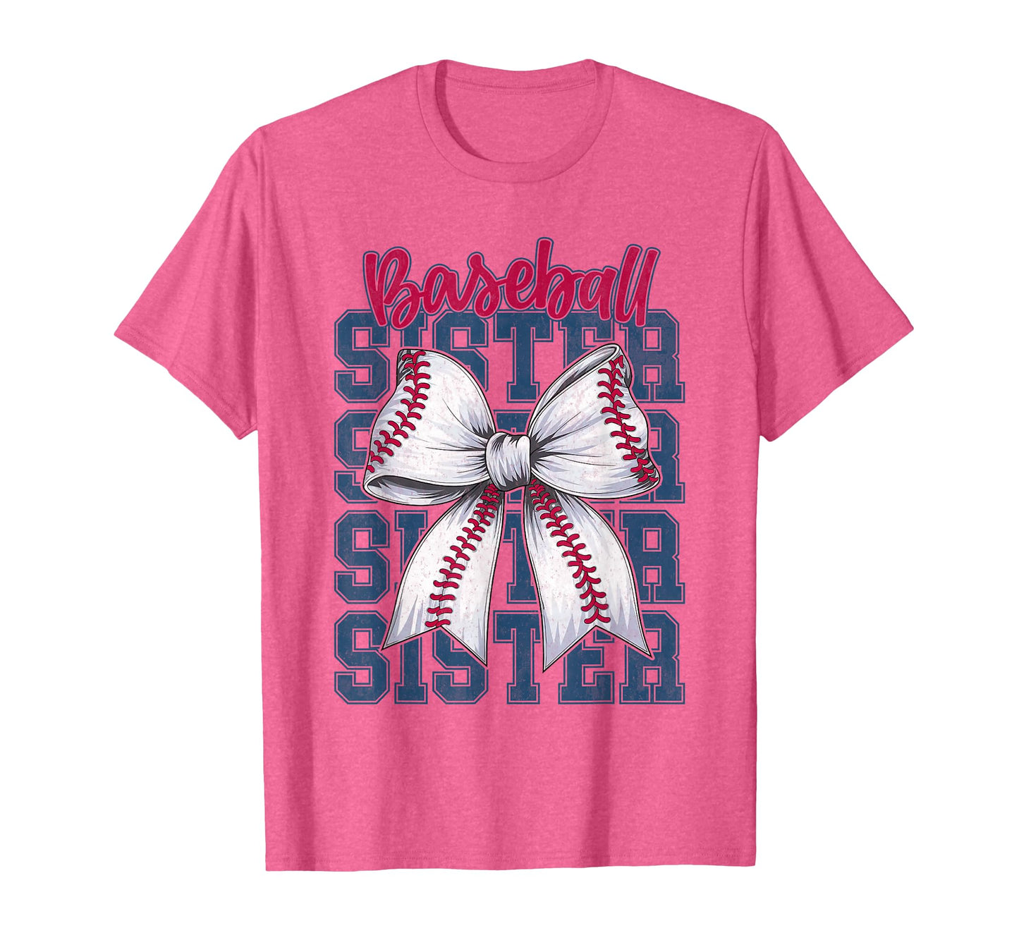Baseball Sister Coquette Bow Biggest Fan Sport Lovers Girl T-Shirt