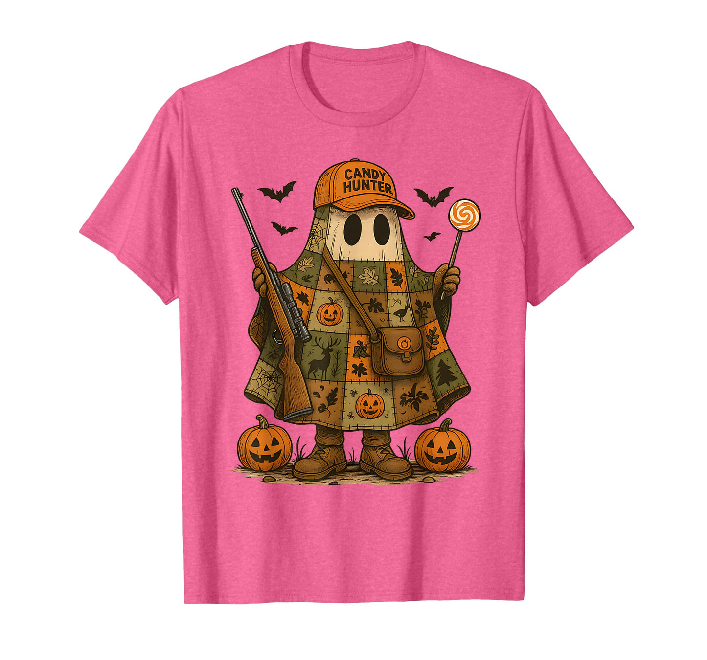 Candy Hunter Camouflage Camo Ghost Hunting Season Halloween T-Shirt