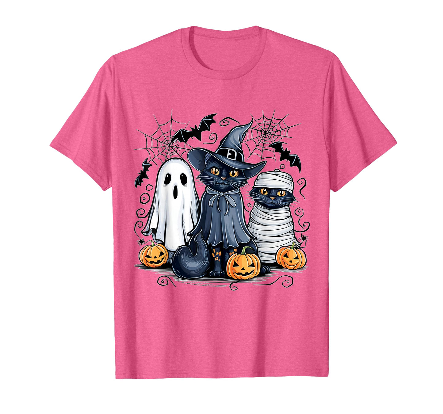 Retro Black Cat Pumpkin Halloween Costume Fall Autumn Season T-Shirt