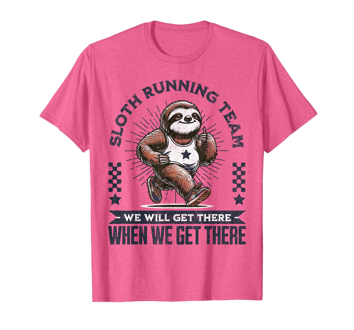Funny Vintage Sloth Running Team Marathon Runners Jogging T-Shirt
