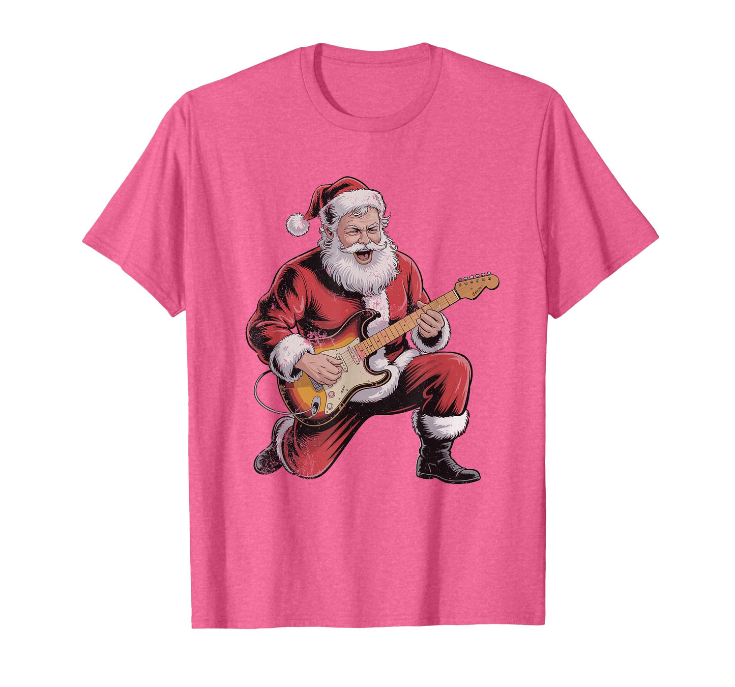 Vintage Santa Playing Guitar Retro 90s Chrismas Holiday T-Shirt