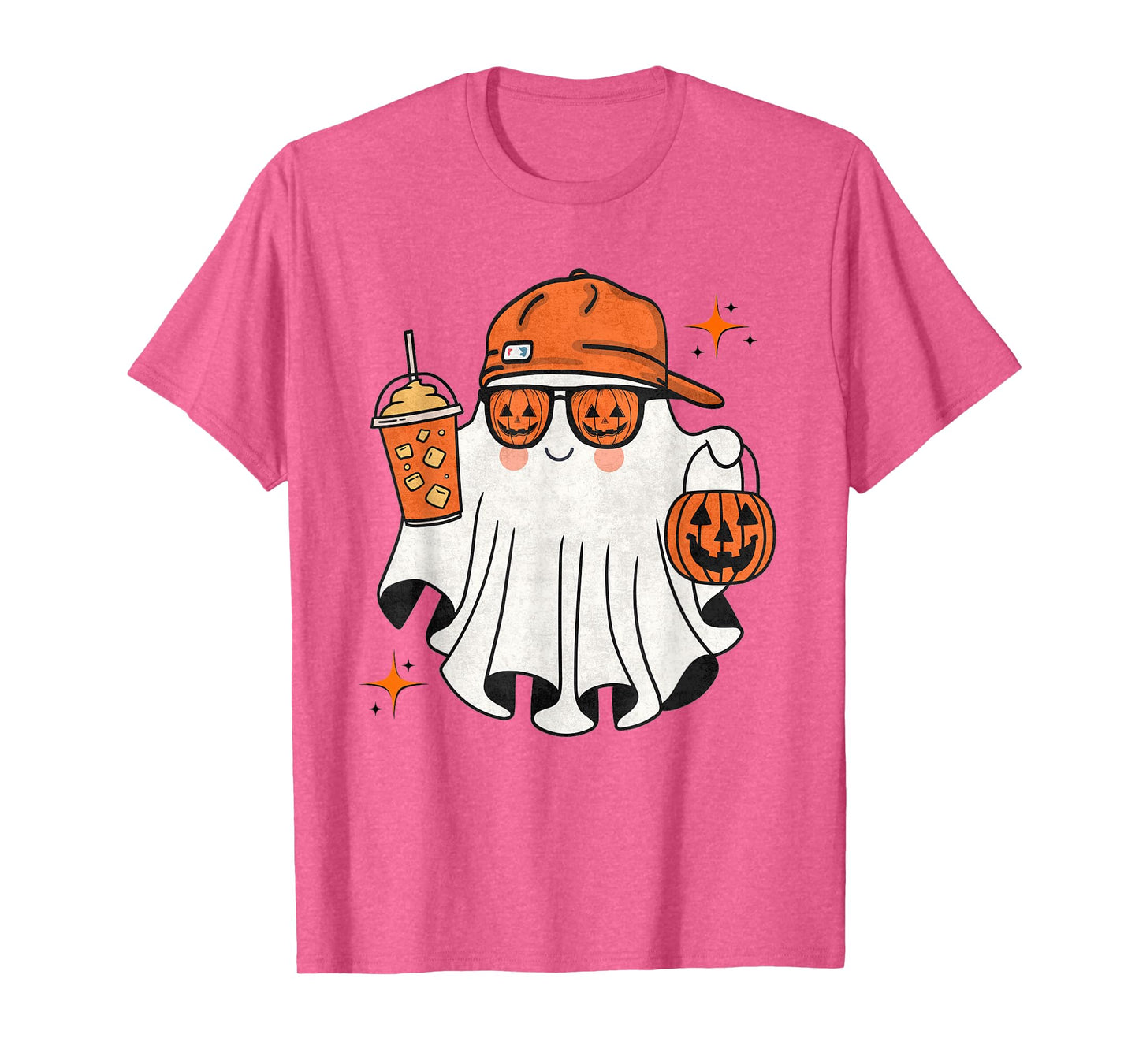 Funny Kids Halloween Boo Ghost Pumpkin Glasses Coffee Boys T-Shirt