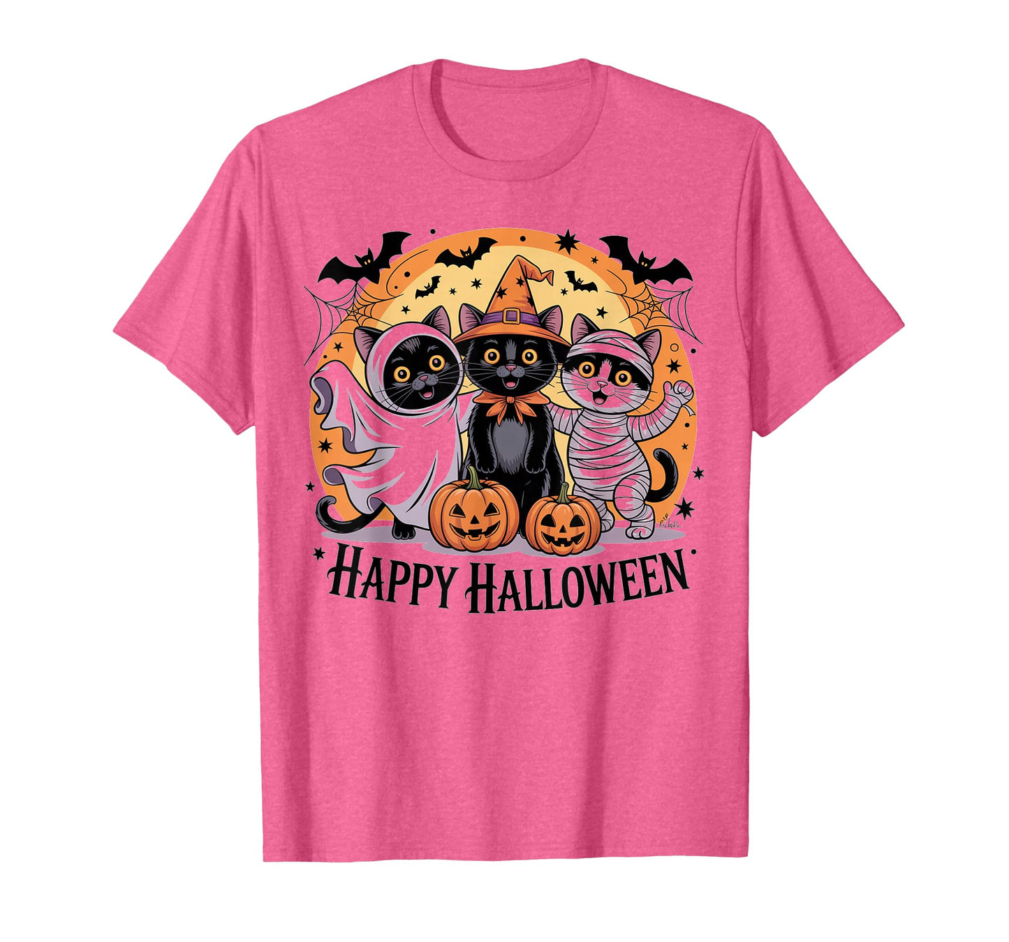 Funny Ghost Cat Lovers Witch Pumpkin Halloween Pet Owner T-Shirt