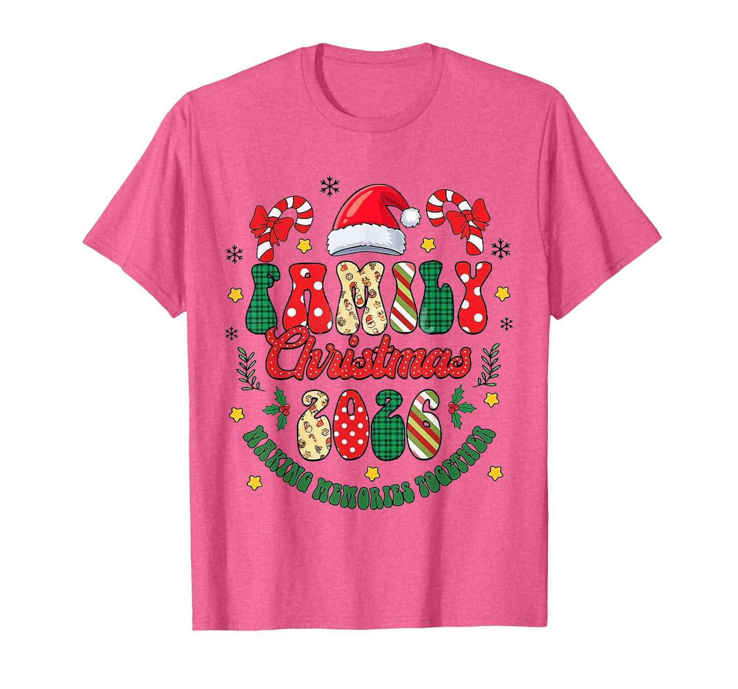 Family Christmas 2026 Santa Hat Matching Outfit Xmas Squad T-Shirt