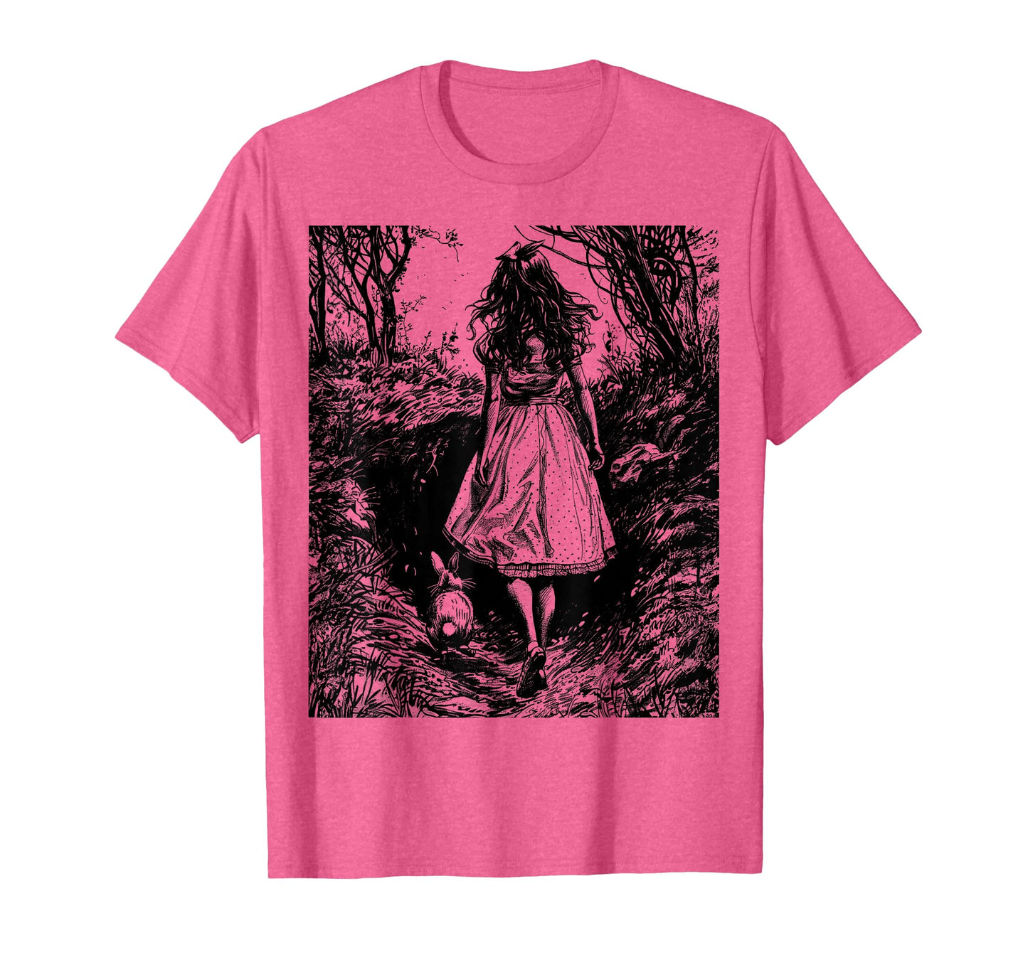 Alice in Wonderland - Down the Rabbit Hole Fantasy Vintage T-Shirt