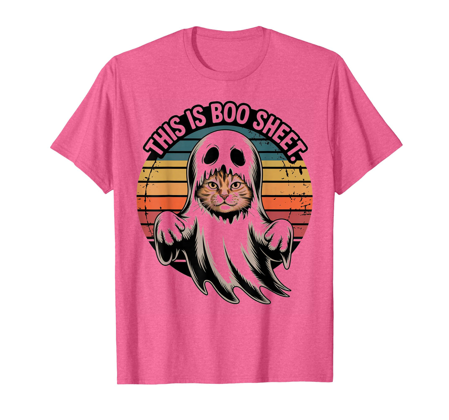 I'm just here for The boos Halloween Women Ghost Funny cat T-Shirt