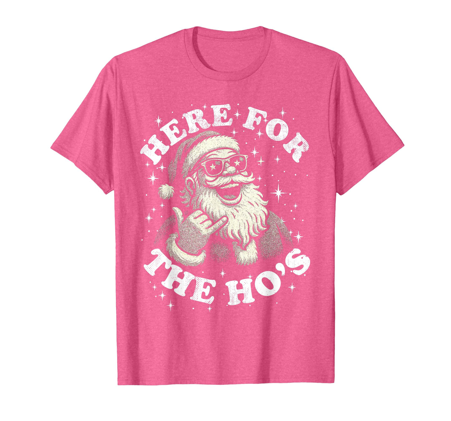 Funny Gag Retro Christmas Only Here for The Ho's Santa Shaka T-Shirt