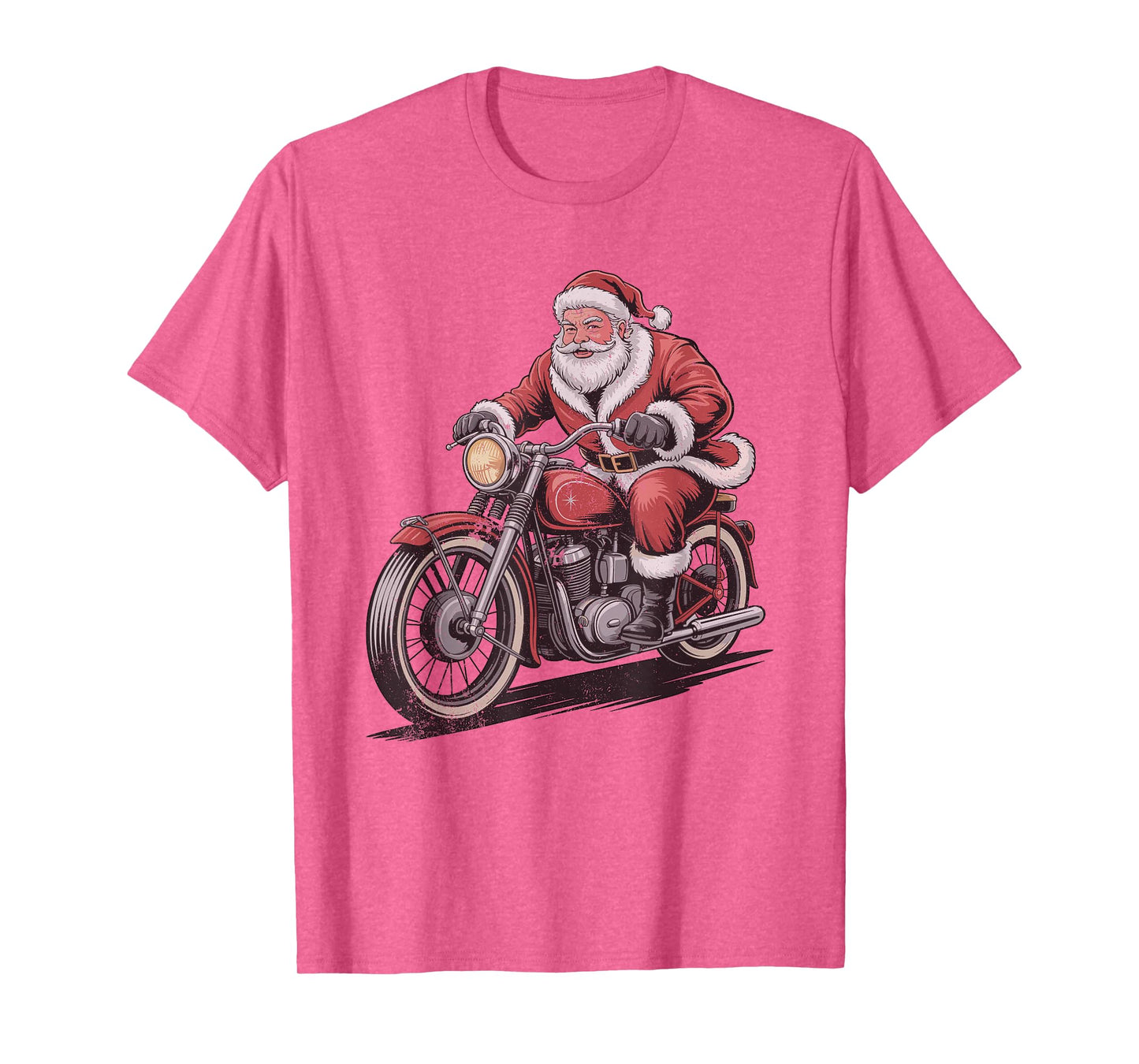 Vintage Santa Riding Motorcycle Retro Christmas Holiday T-Shirt