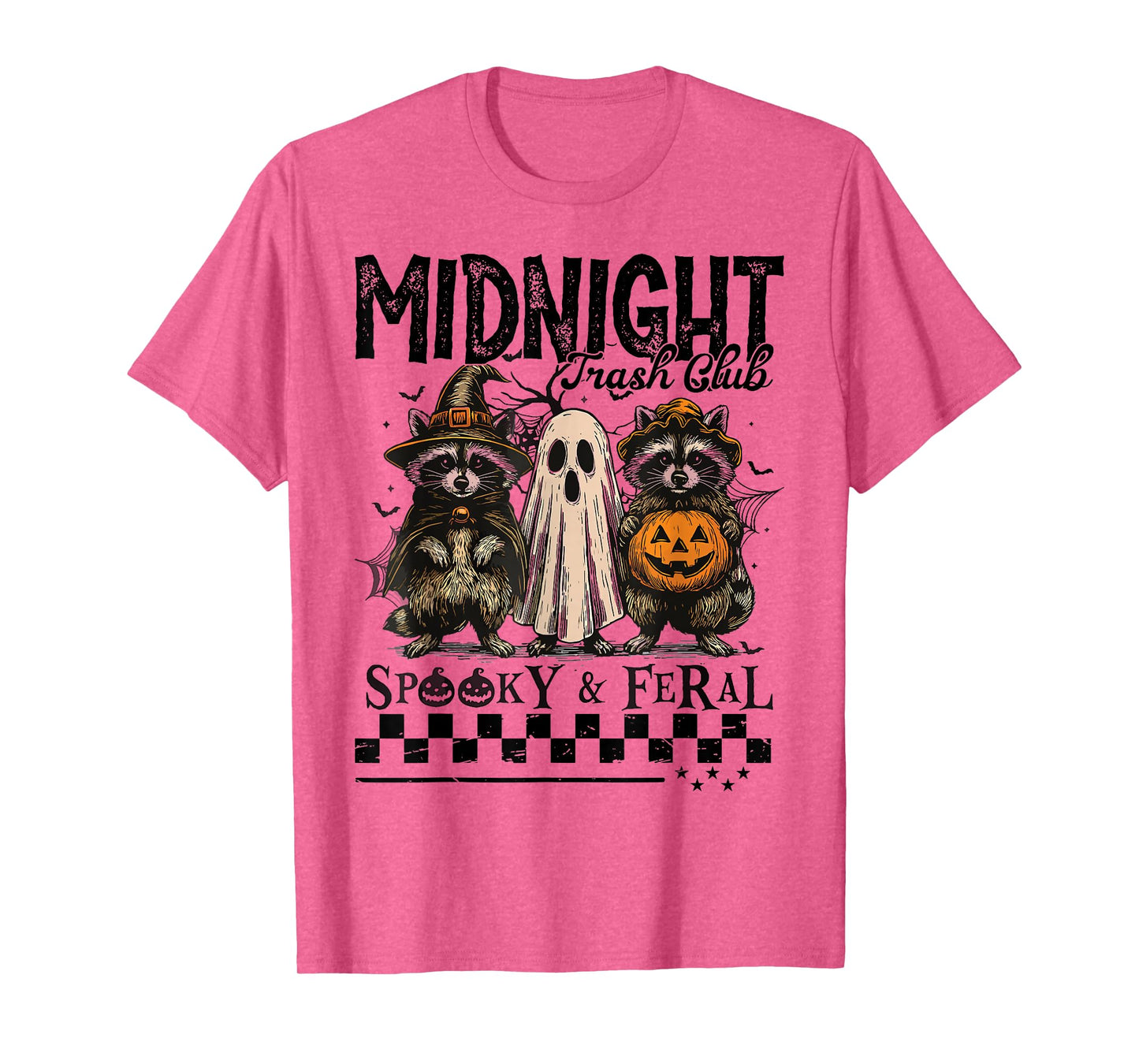 Halloween Midnight Trash Club Spooky Feral Raccoon Ghost T-Shirt