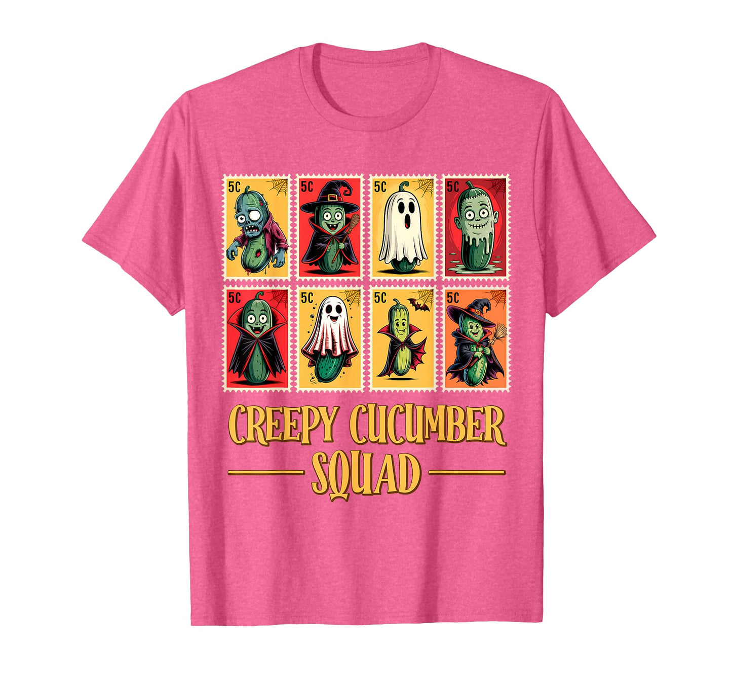 Creepy Cucumber Squad – Funny Halloween Stamp Men Women Kids T-Shirt