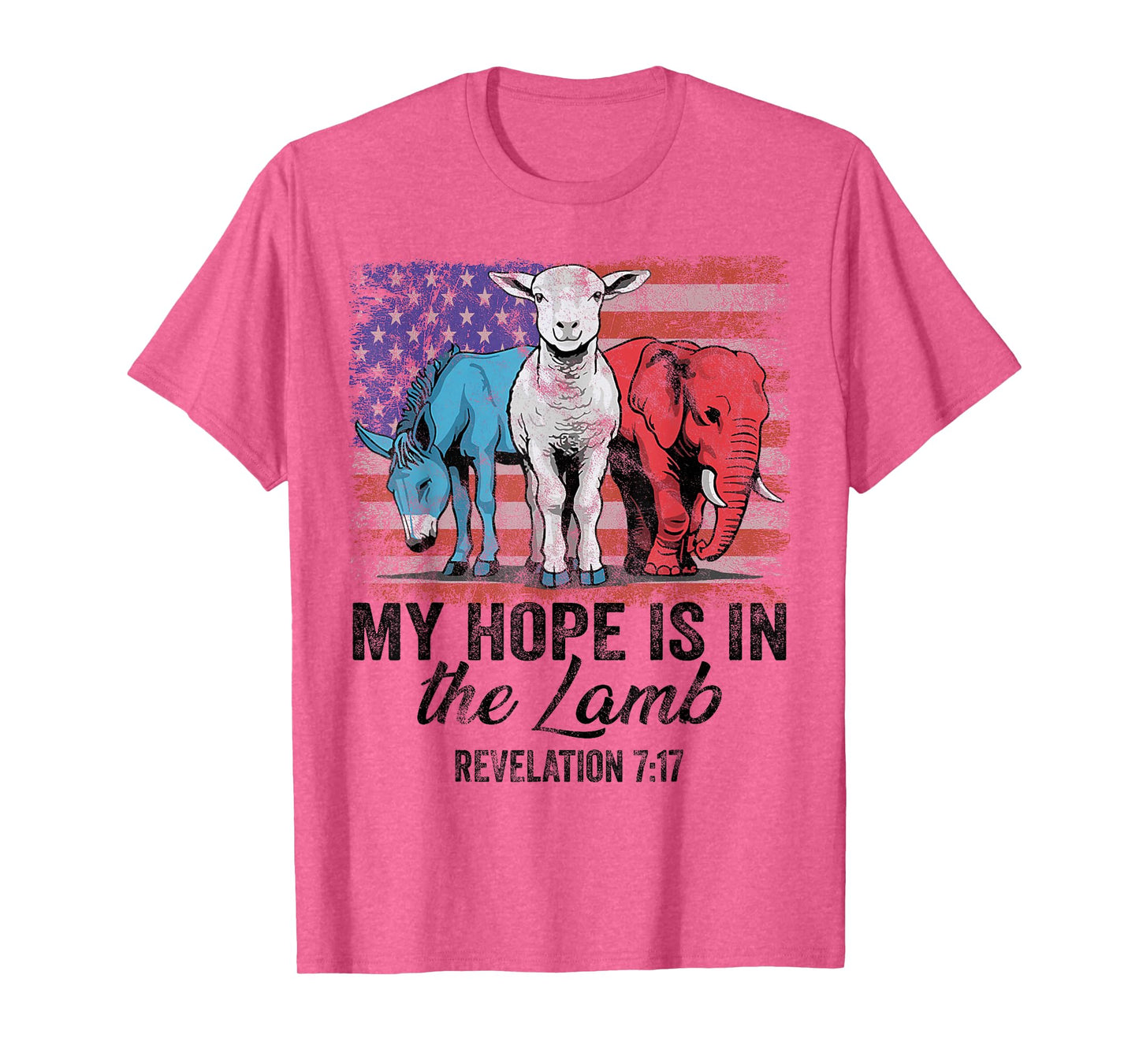 vintage My Hope is in the lamb Scripture Elephant Donkey T-Shirt