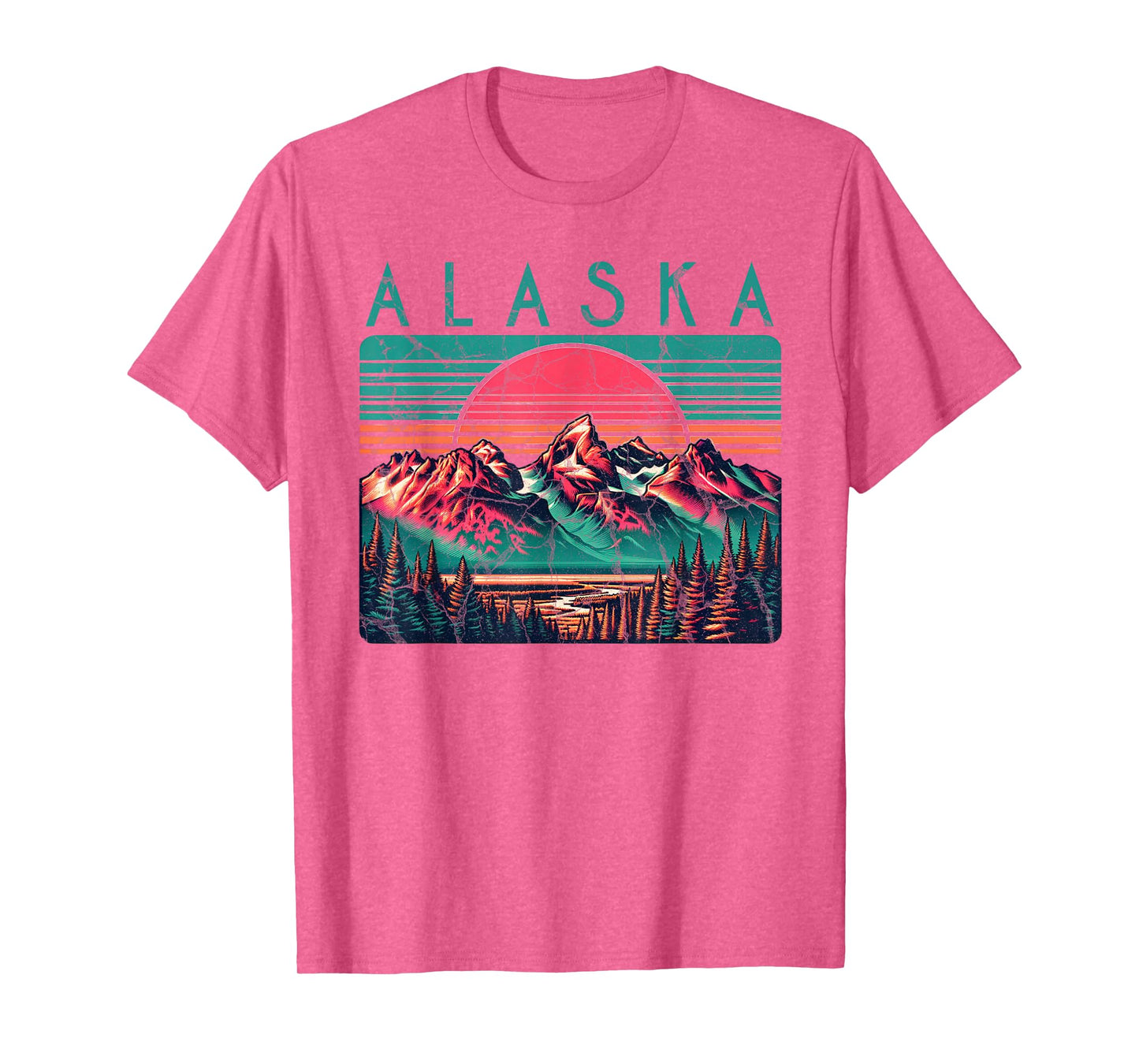 Alaska USA Outdoor Vintage Unisex-Adults, Kids Blue Retro Alaska T-Shirt