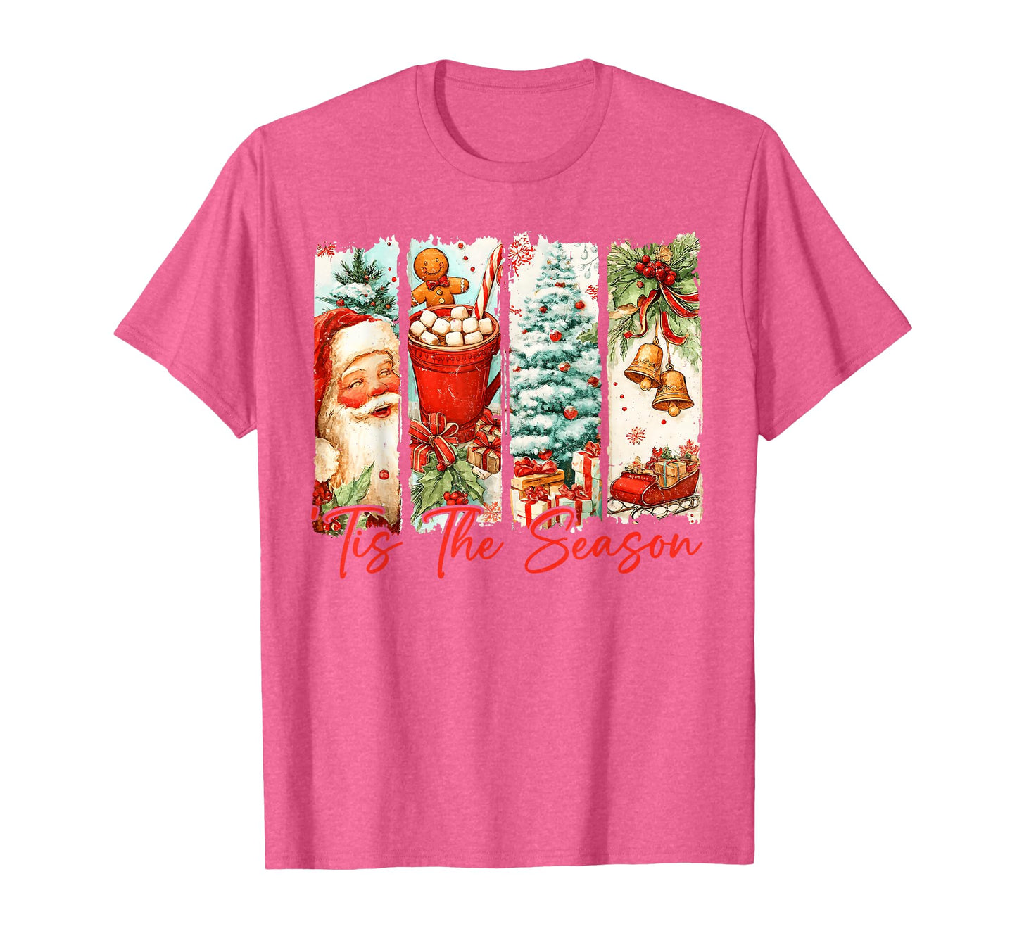 Tis The Season Merry Christmas Santa Tree Sleigh Holiday T-Shirt