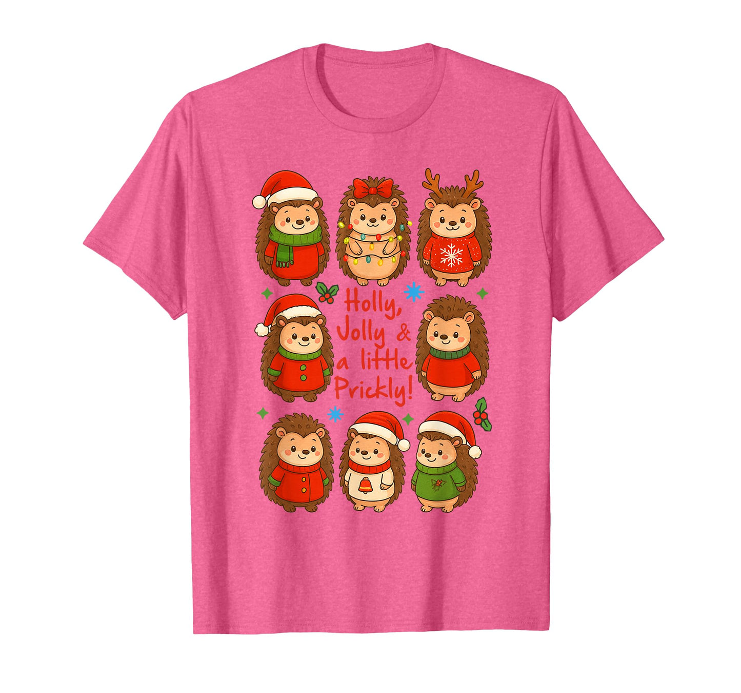 Christmas Xmas Vibes Hedgehog Holly A Jolly & Little Prickly T-Shirt