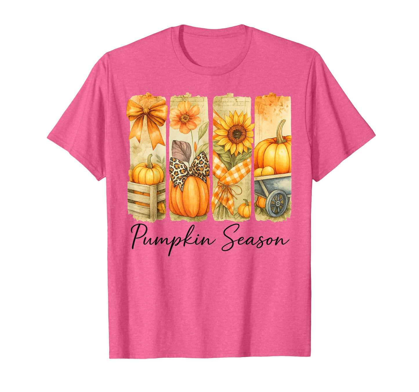 Pumpkin Season Boho Pumpkin Floral Thanksgiving Fall Vibes T-Shirt