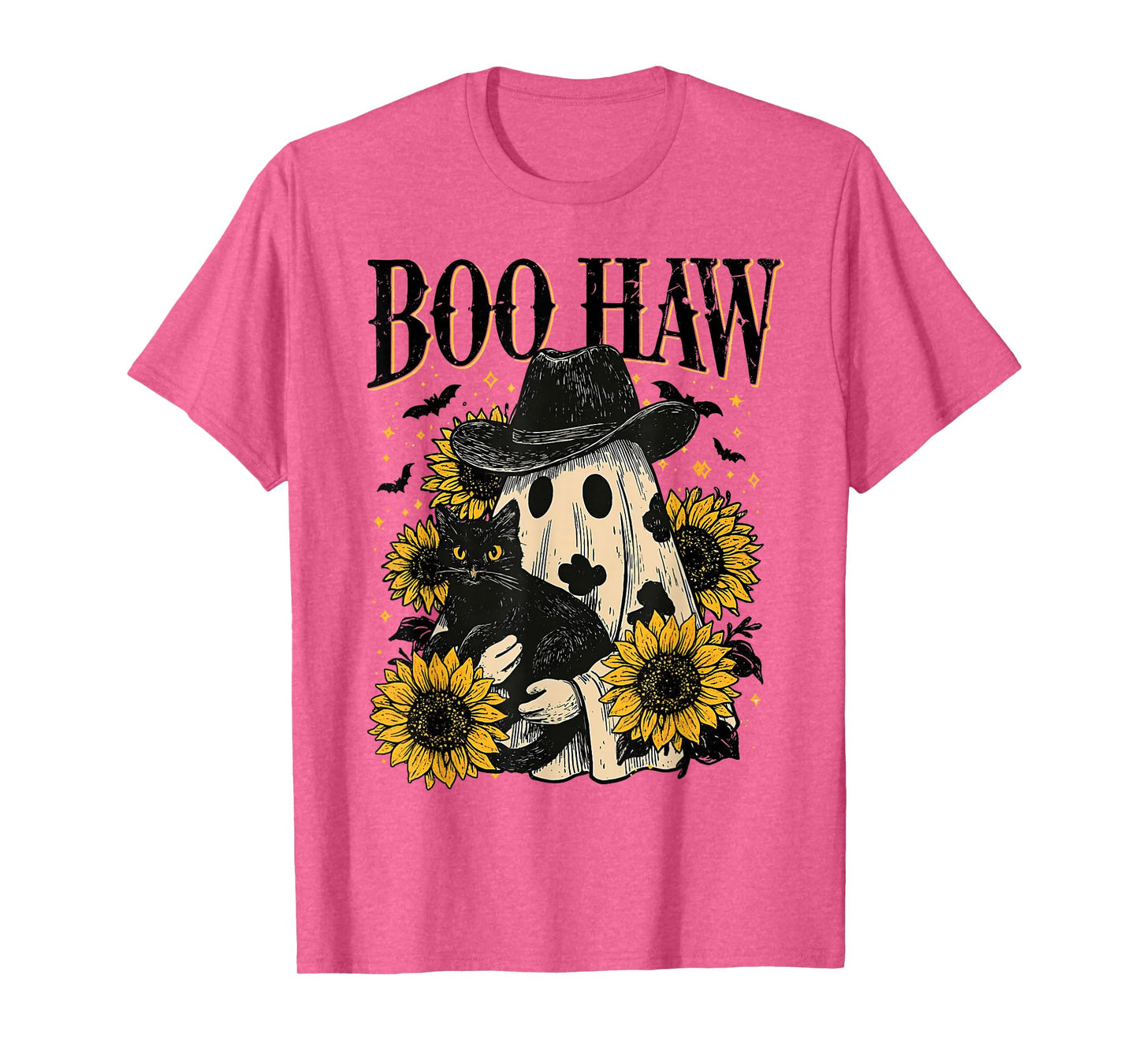 Boo Haw Retro Western Halloween Cowgirl Ghost Howdy Pumpkin T-Shirt